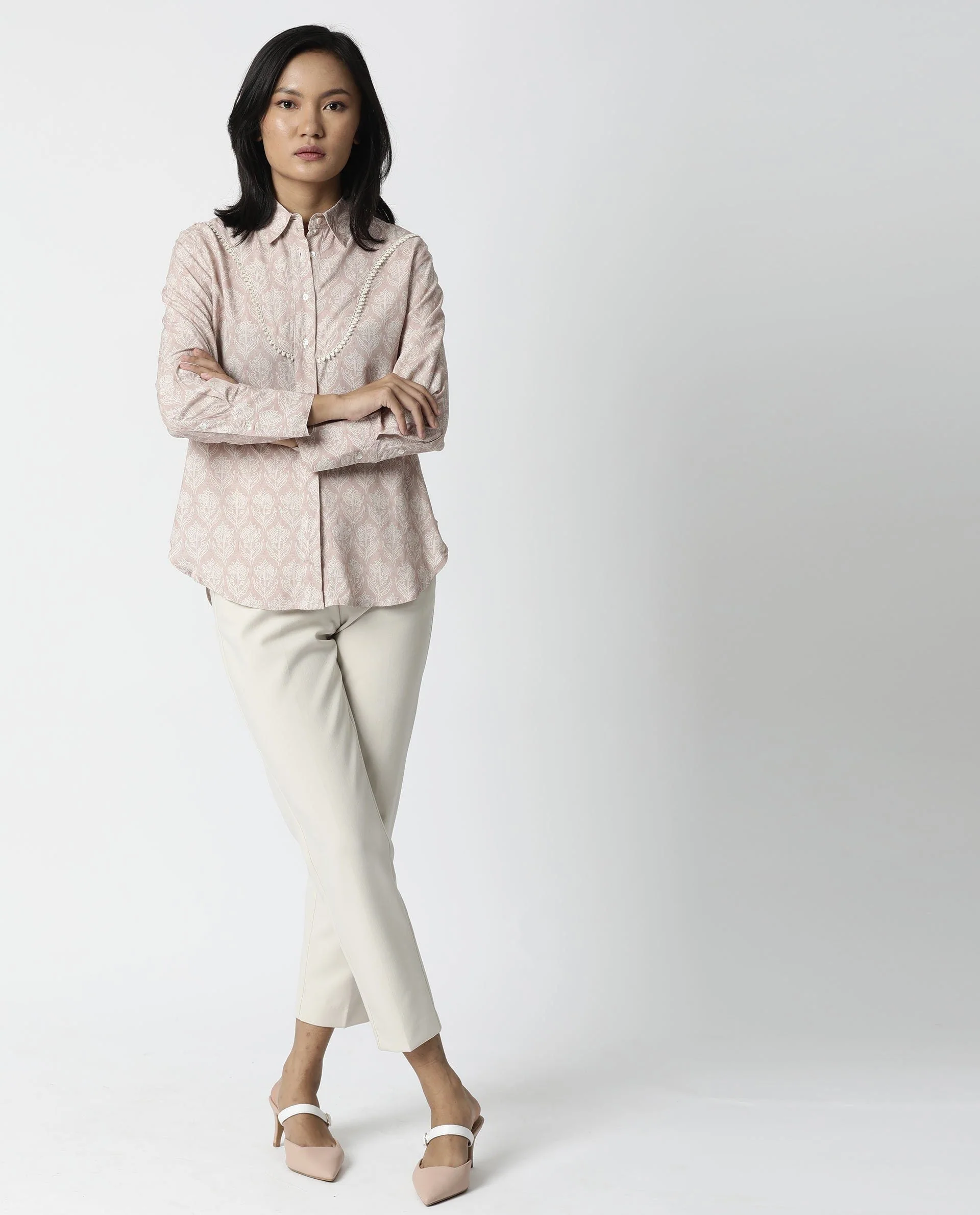 Rareism Women Pretty Pink Top Full Sleeves Printed - Image 8