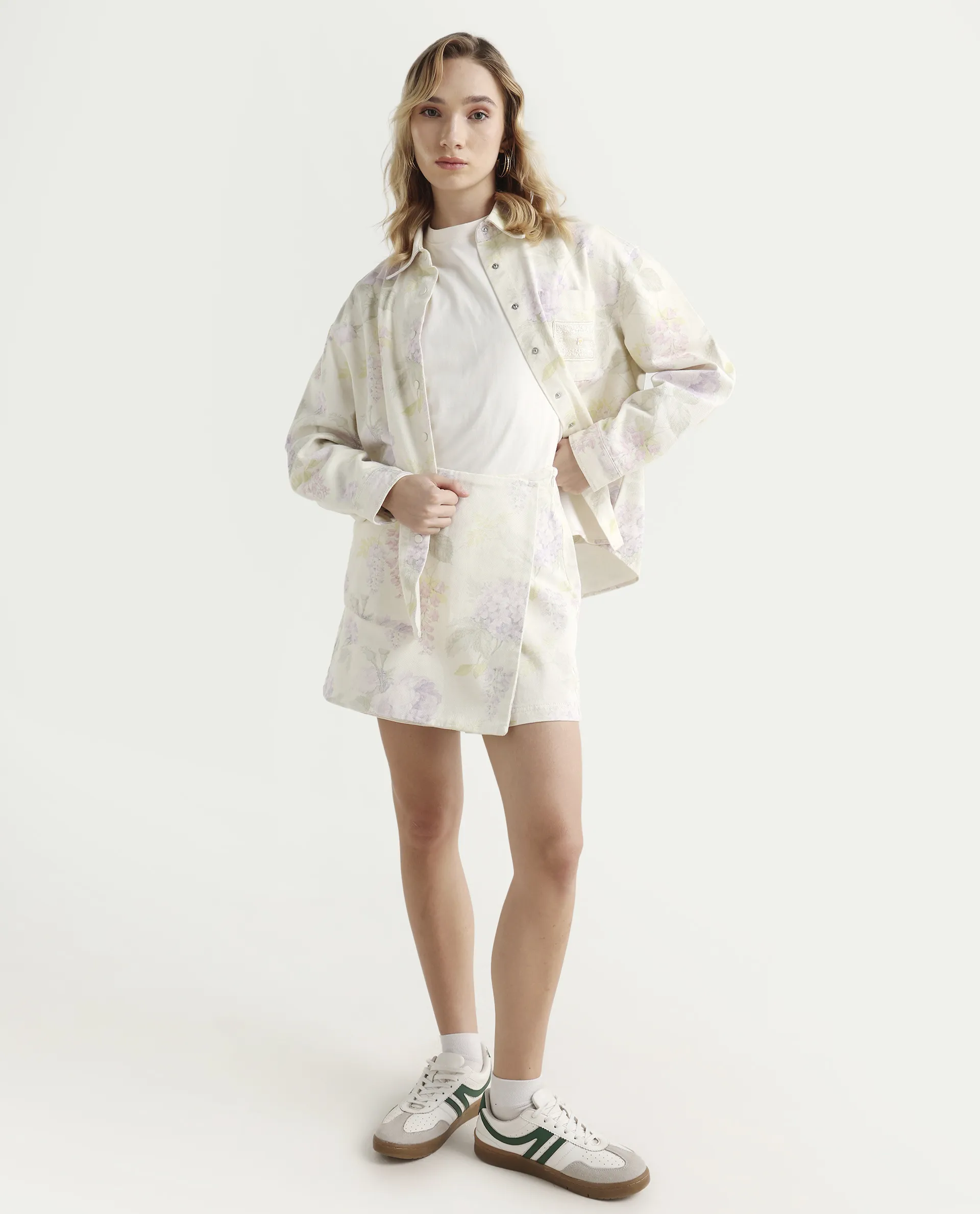 Rareism Women's Prewo Multi Cotton Floral Print Mini Regular Fit Skirt - Image 3