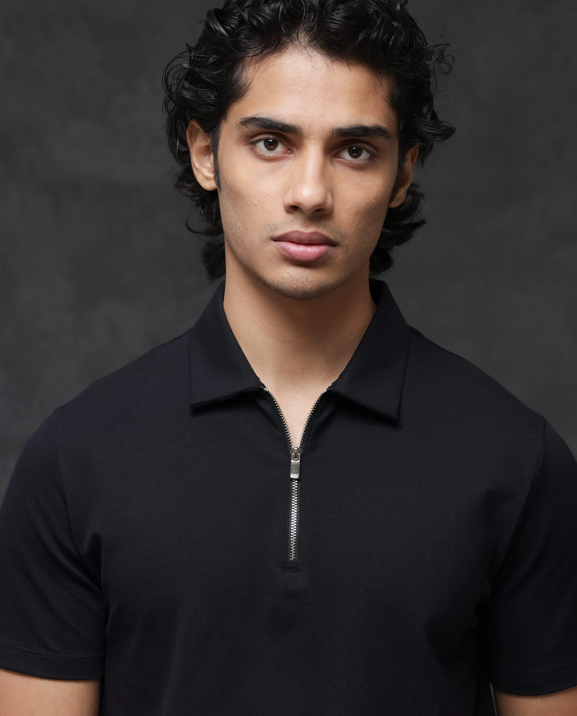 Rare Rabbit Men's Guild Casual Prin 1 Black Cotton Blend Plain Regular Fit Half Sleeve Polo - Image 8