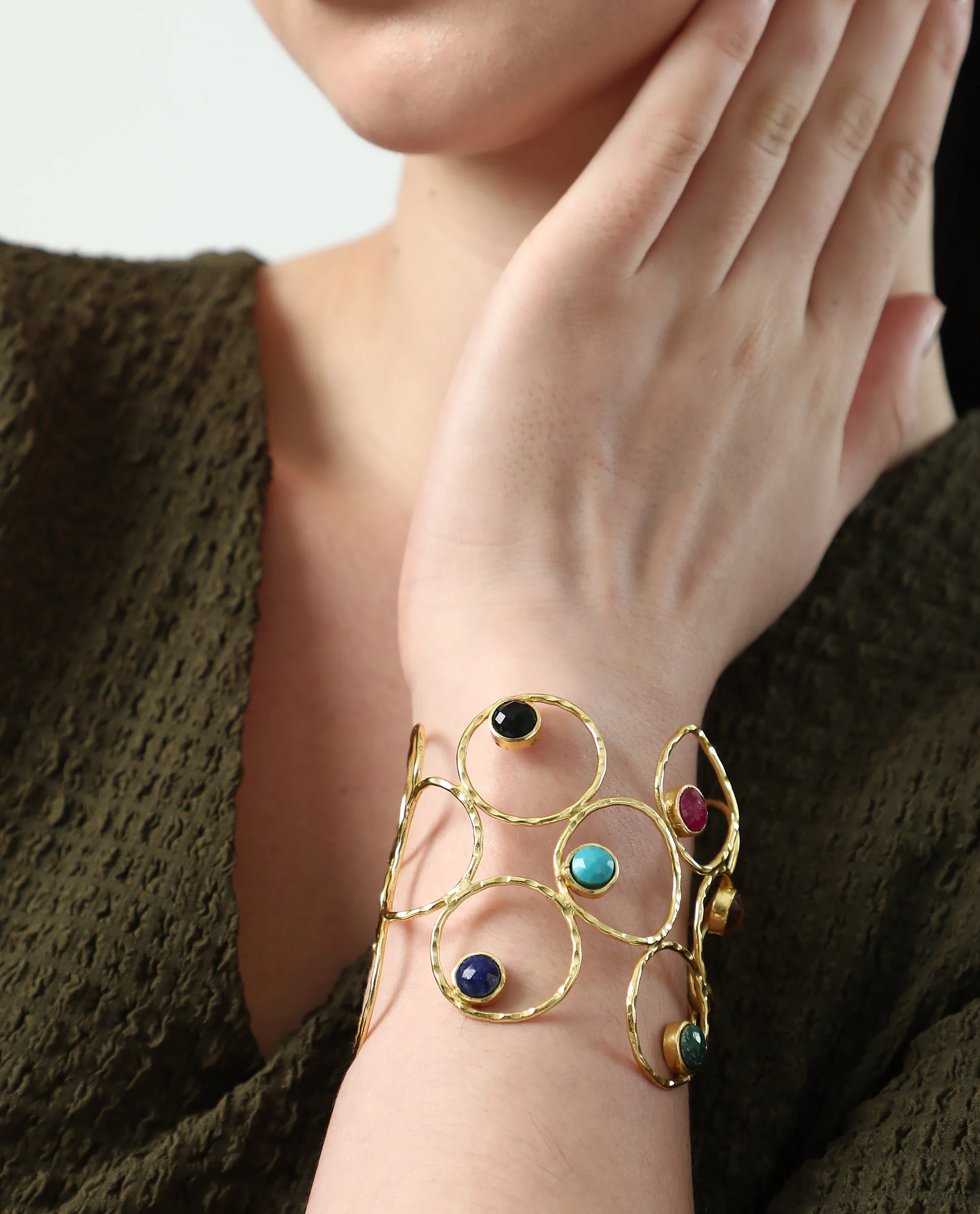 Rareism Women Prism Cuff Gold Bracelet - Image 2
