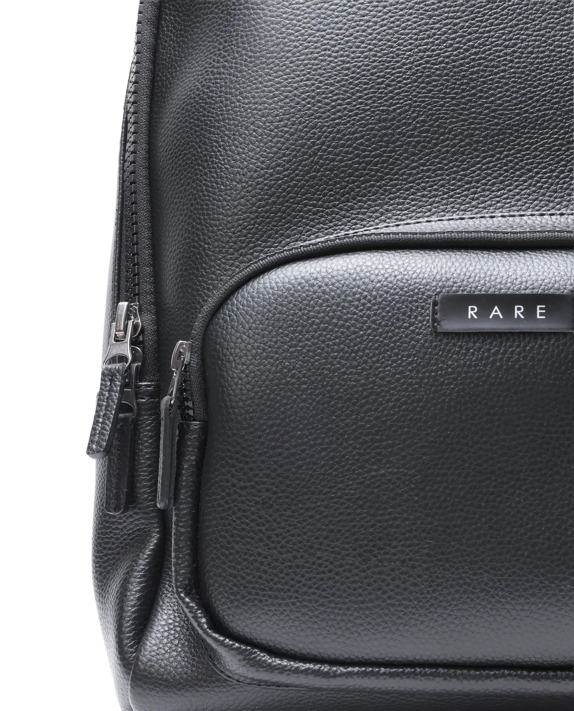 Rare Rabbit Men's Prom 1 Black Faux Leather Backpack Bags - Image 3