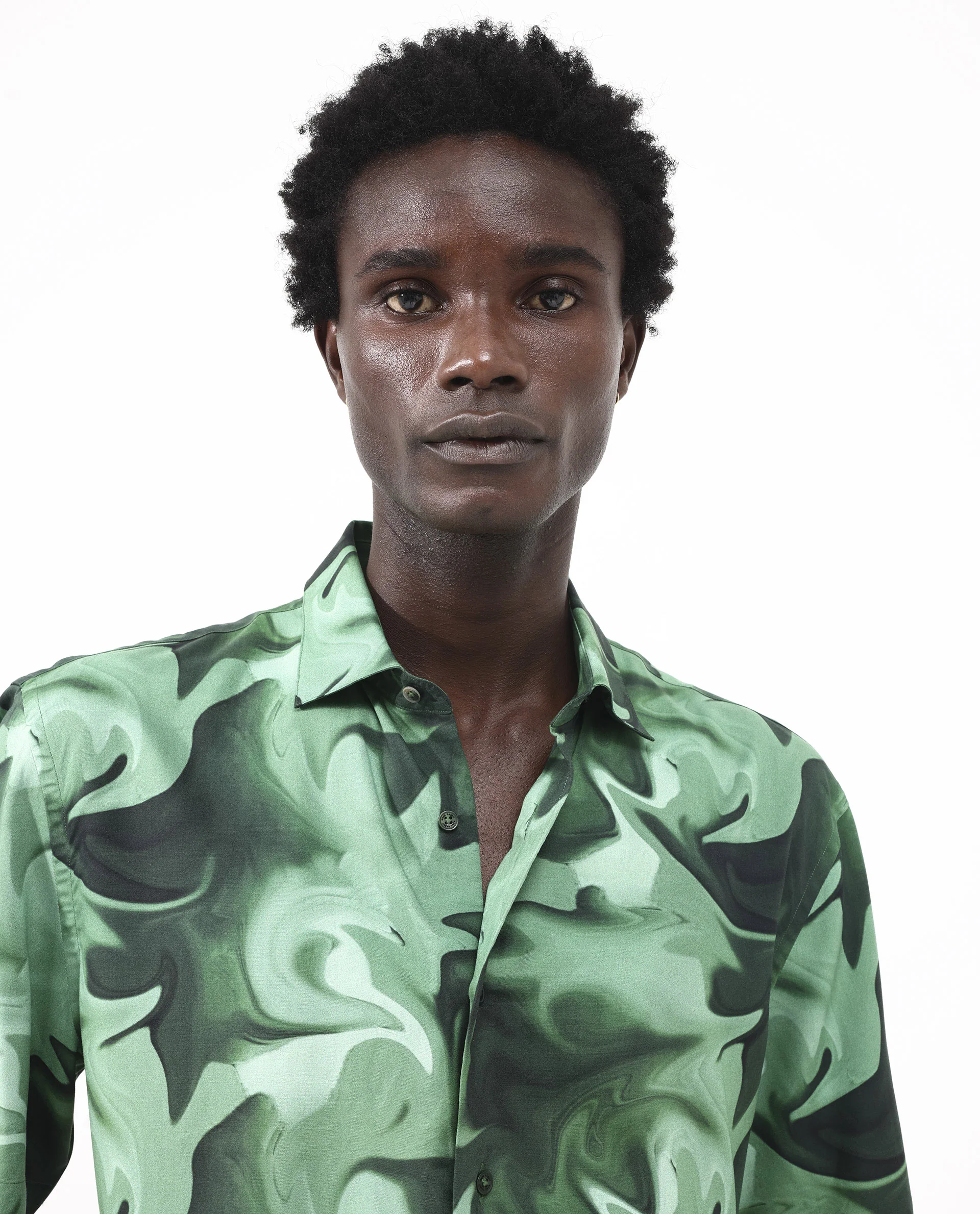 Rare Rabbit Men's Propus Pastel Green Viscose Abstract Print Boxy Fit Half Sleeve Collared Shirt - Image 5