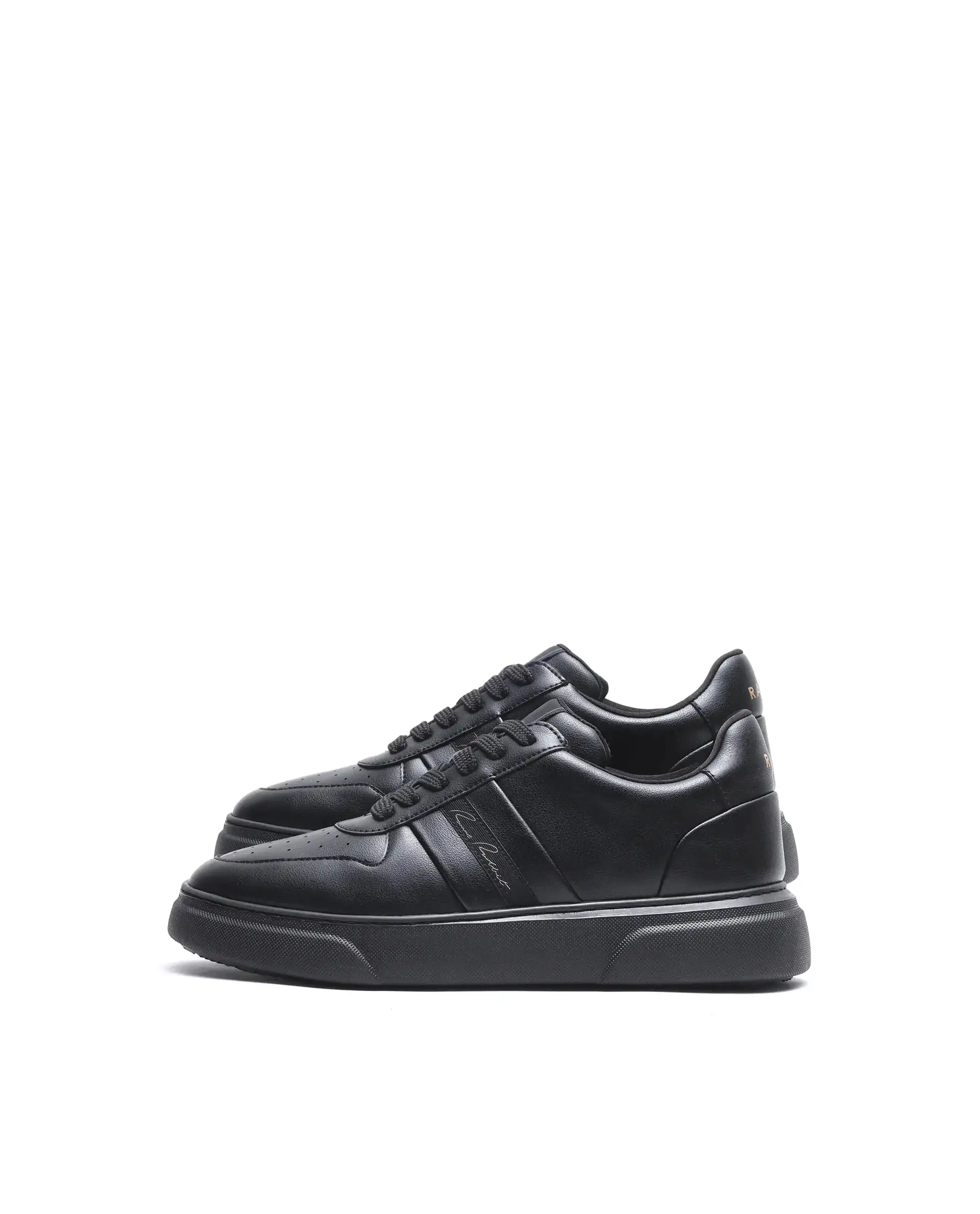 Rare Rabbit Men's Pulse Black Micro Leather Sneaker - Image 2
