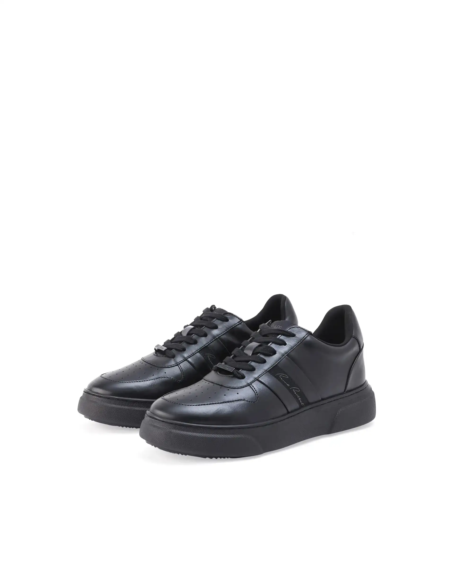 Rare Rabbit Men's Pulse Black Micro Leather Sneaker - Image 3