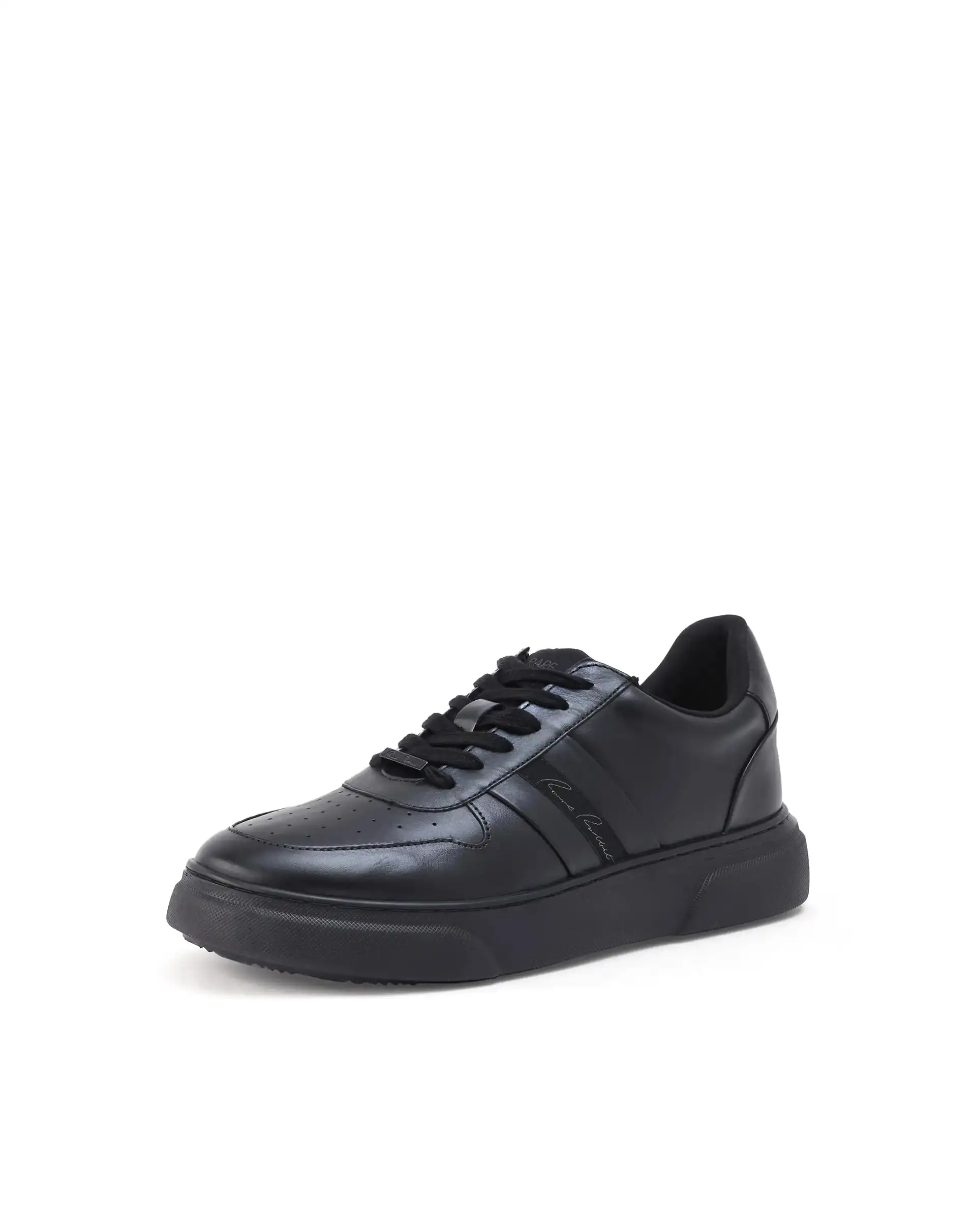 Rare Rabbit Men's Pulse Black Micro Leather Sneaker - Image 4