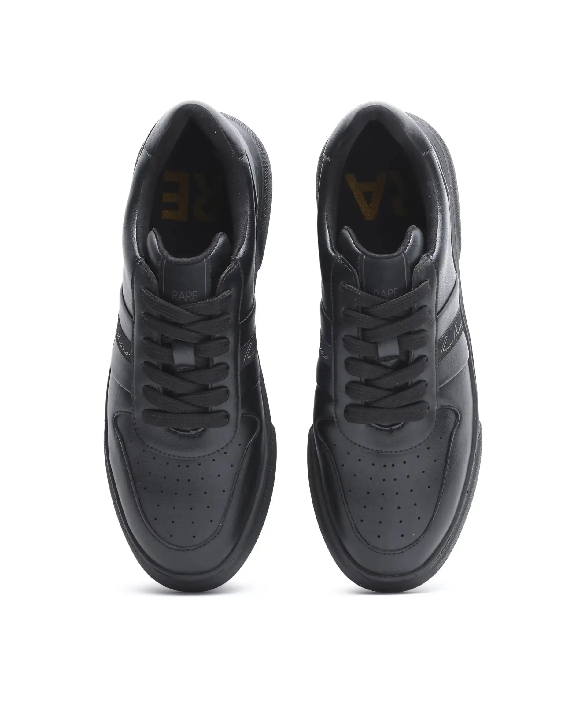 Rare Rabbit Men's Pulse Black Micro Leather Sneaker - Image 5