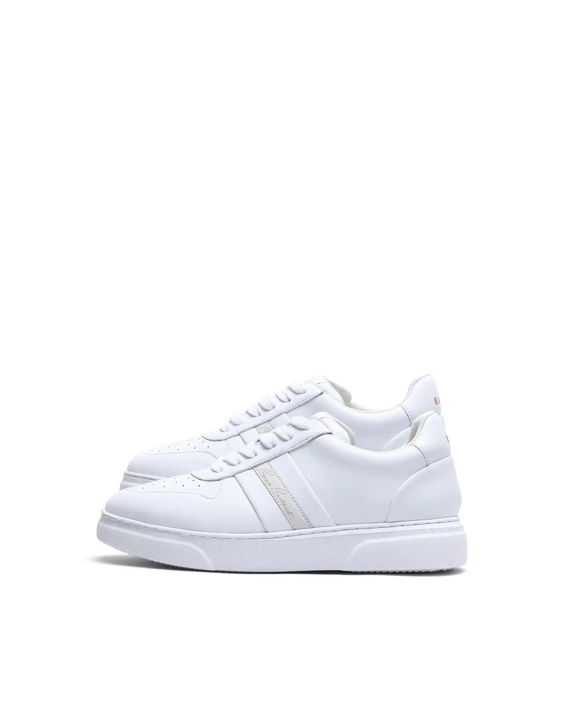 Rare Rabbit Men's Pulse White Micro Leather Sneaker - Image 2
