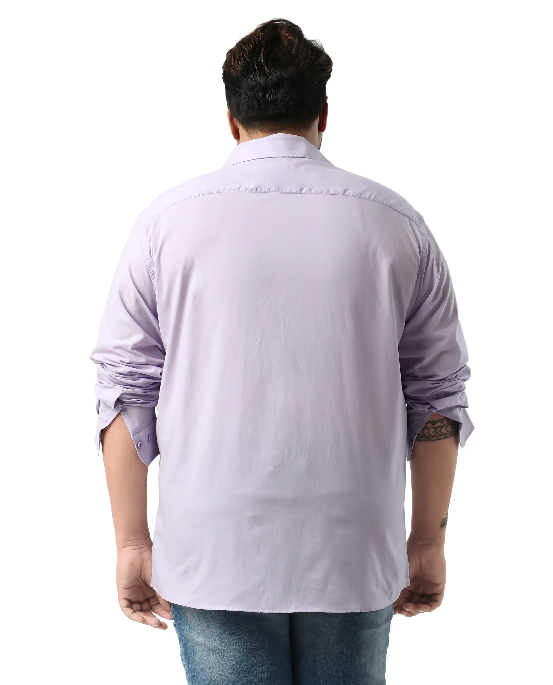 Rare Rabbit Men's Purl Big Purple Cotton Fabric Full Sleeve Collared Neck Plain Shirt - Image 7