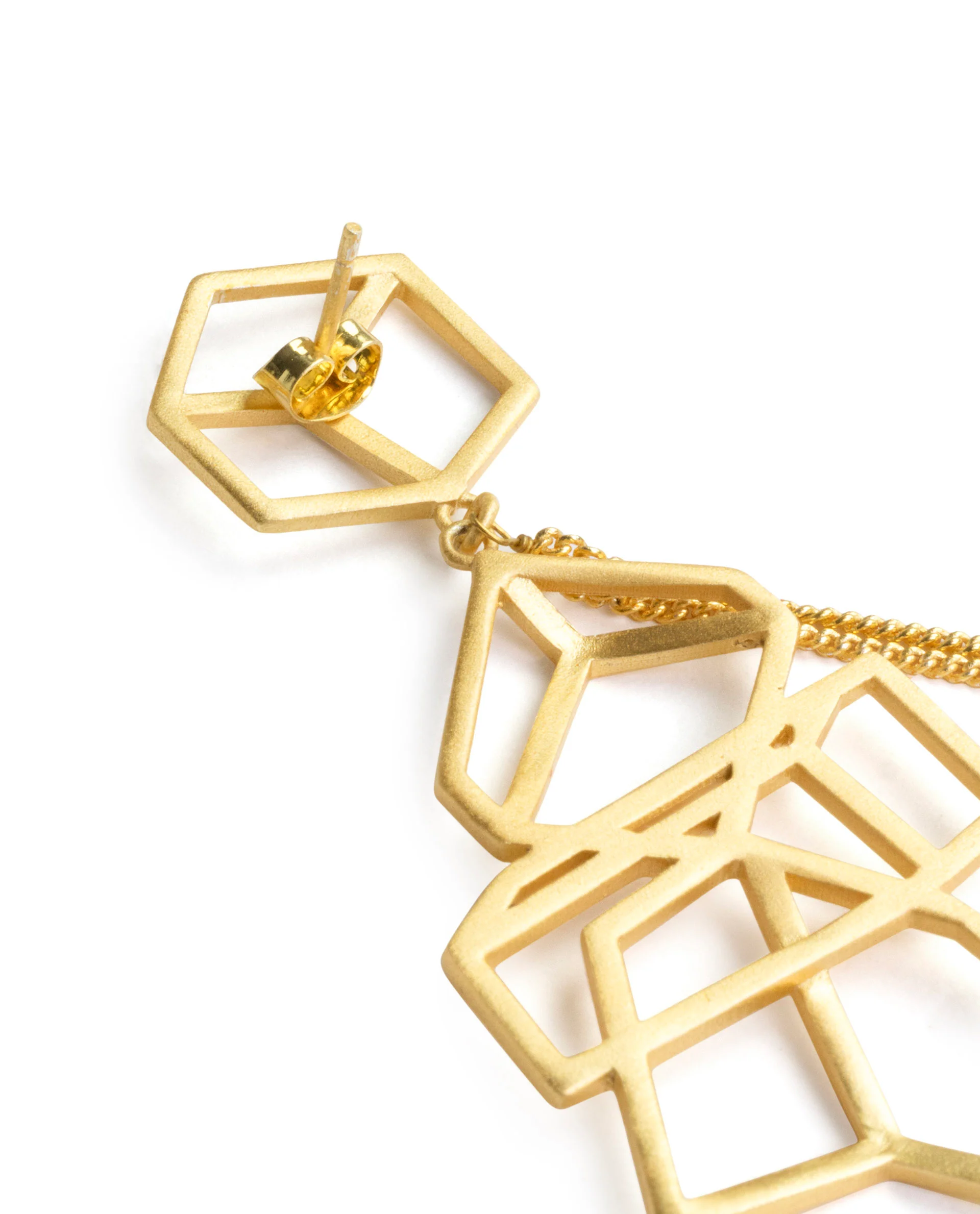 Rareism Women Pyramid Gold Gold Earring - Image 4