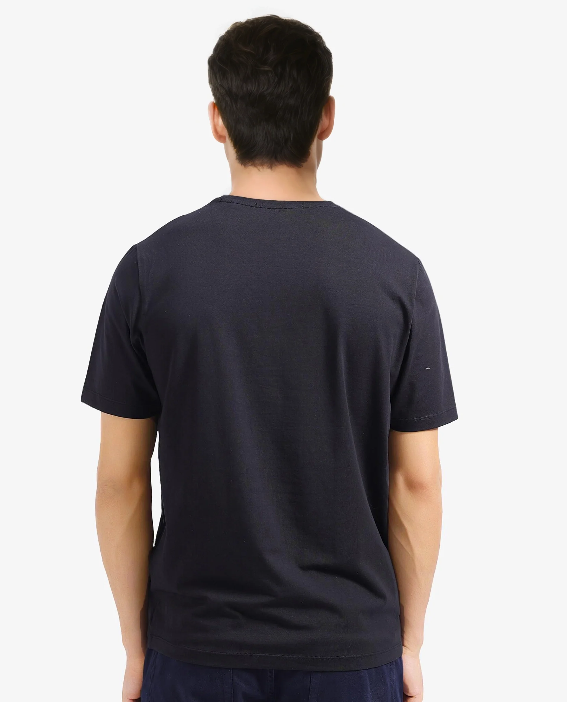 Rare Rabbit Men's Qeat Black Graphic Print Regular Fit Half Sleeve Crew Neck T-Shirt - Image 4