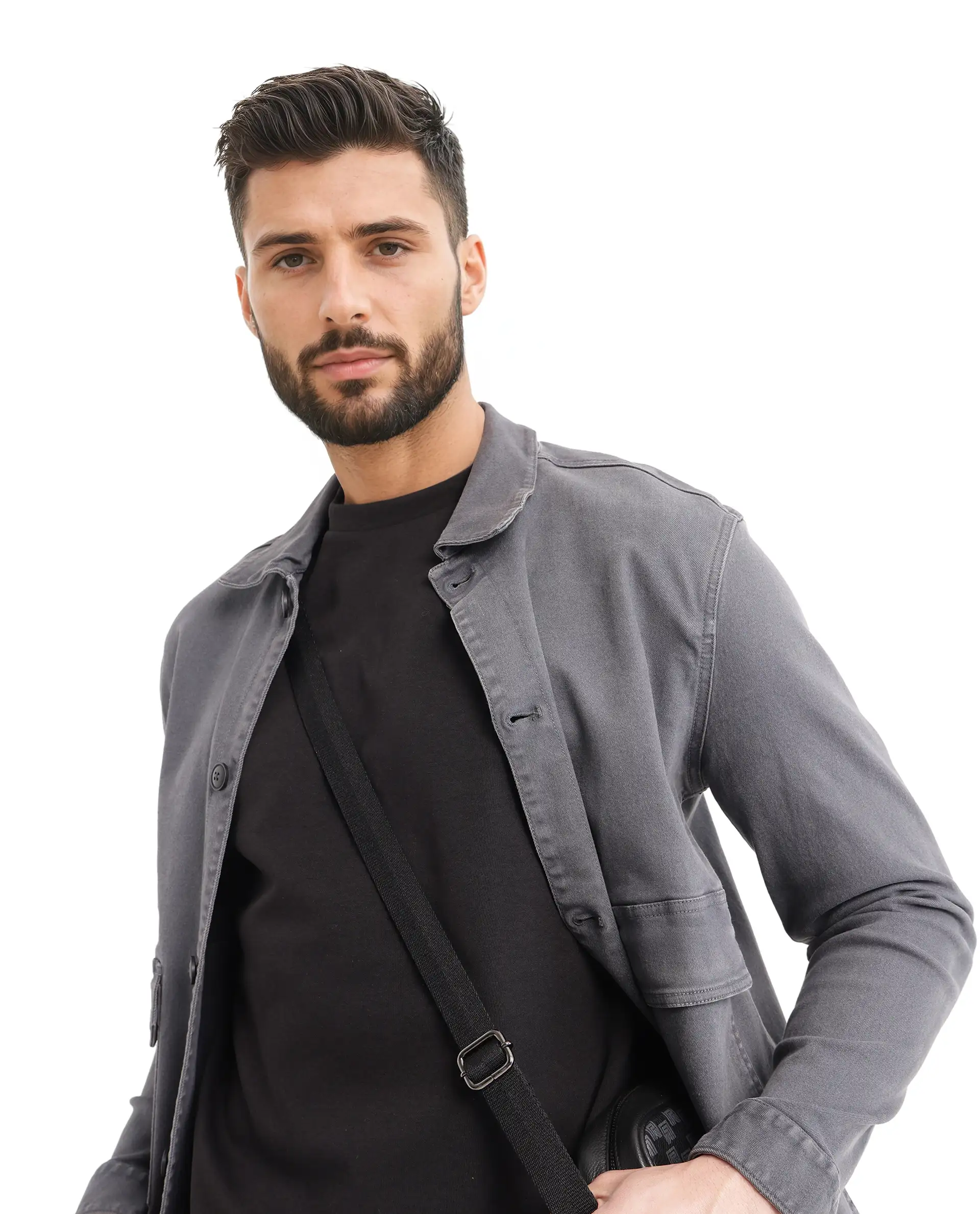 Rare Rabbit Men's Qlot Black Cotton Blend Plain Oversized Fit Half Sleeve Crew Neck T-Shirt - Image 9