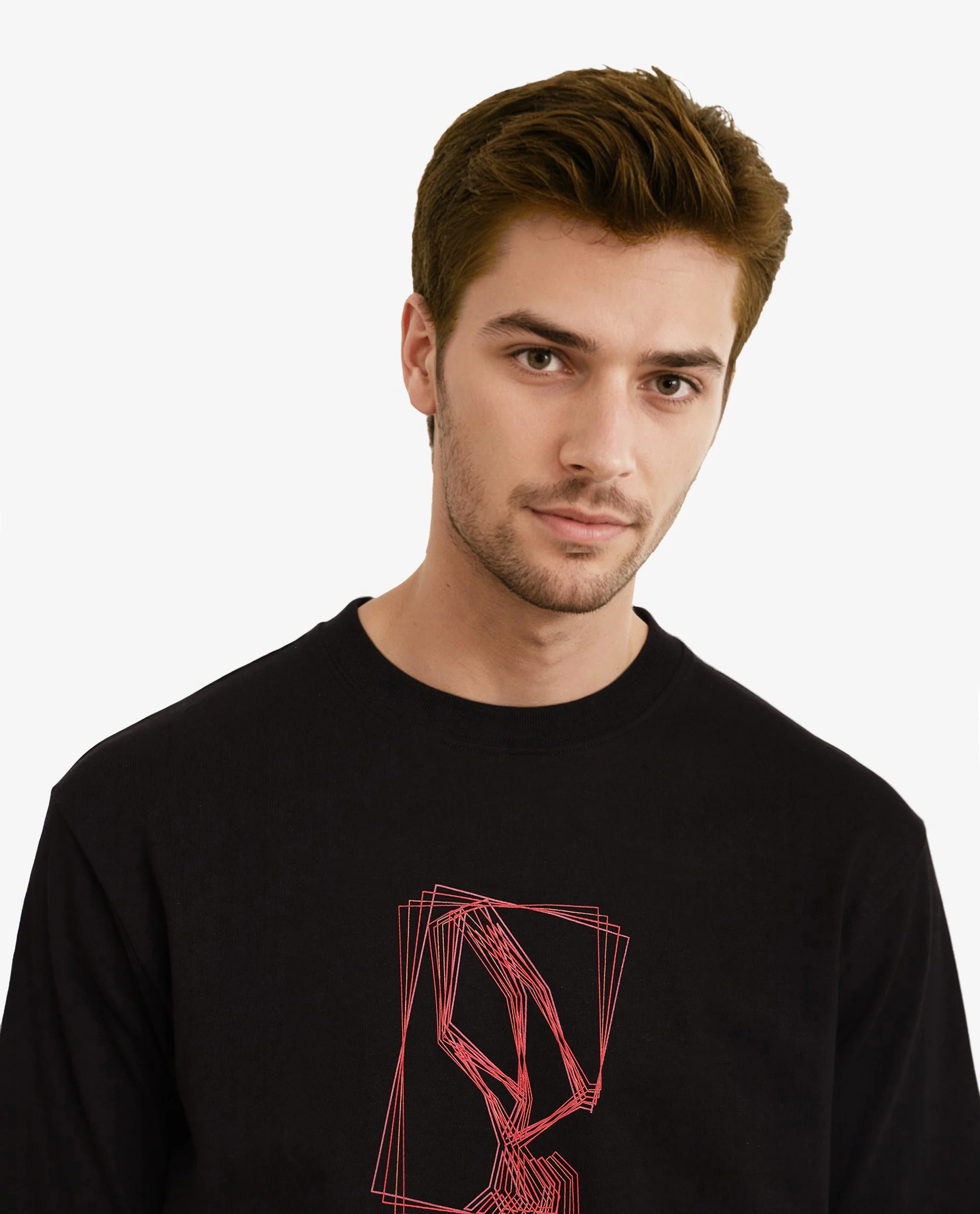 Rare Rabbit Men's Que Black Cotton Graphic Print Regular Fit Half Sleeve Crew Neck T-Shirt - Image 3