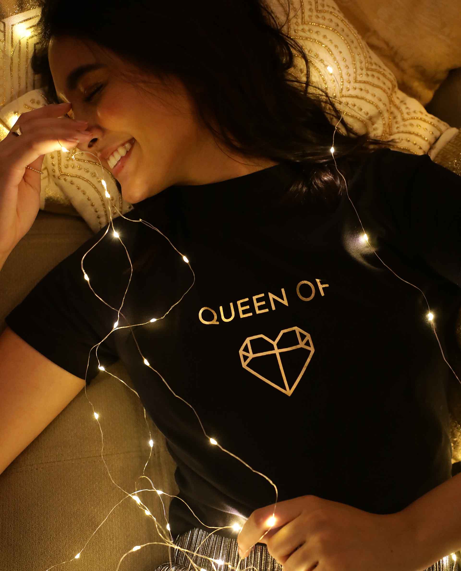 Rareism Women's Queenie Black Polyester Blend Crew Neck Graphic Print Regular Fit T-Shirt - Image 3