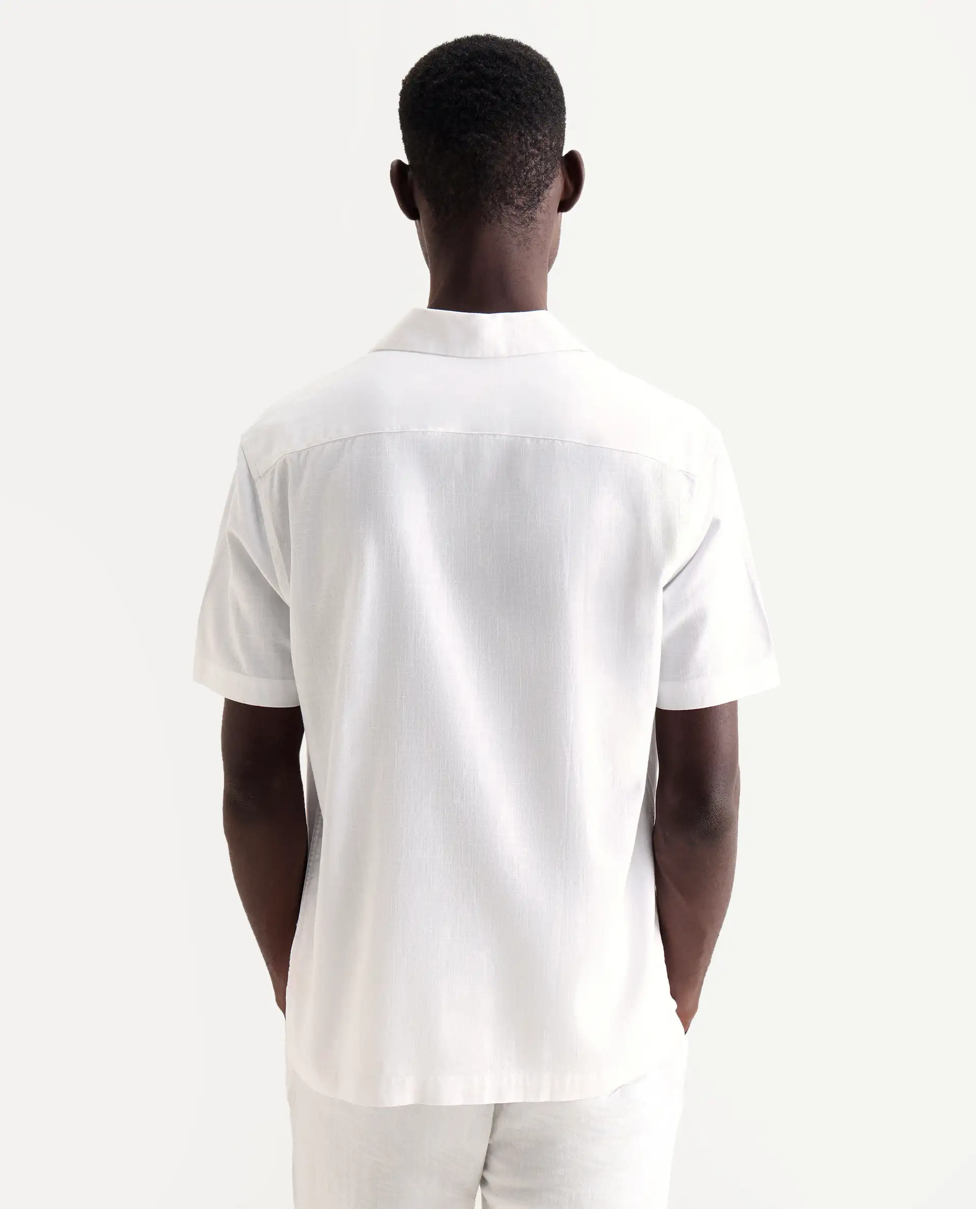 Rare Rabbit Men's Quentin White Embroidered Relaxed Fit Half Sleeve Cuban Collar Shirt - Image 8