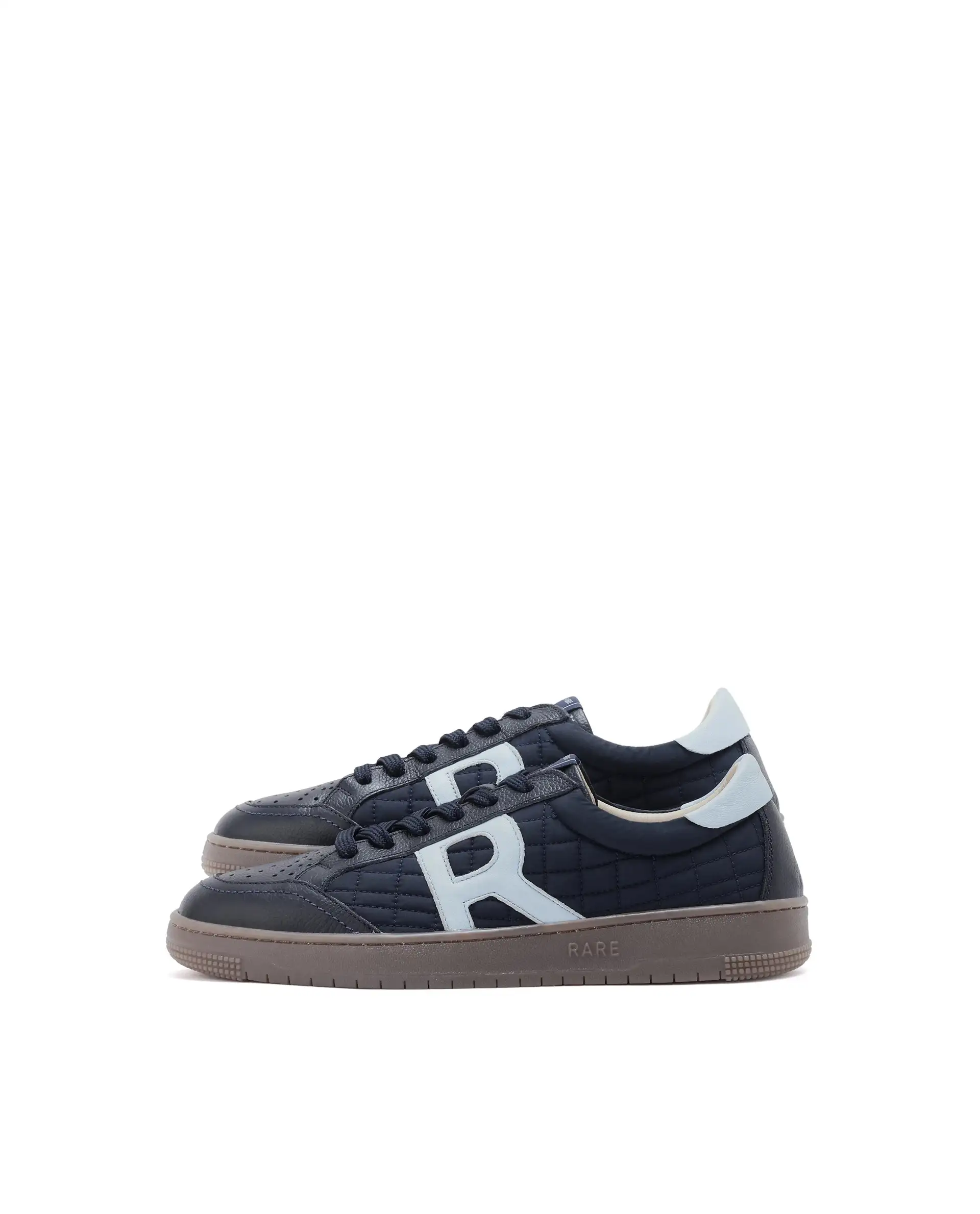 Rare Rabbit Men Quilt Navy Parachute Fabric With Milled Leather Low-Top Lace Up Quilted Sneaker Shoes - Image 8