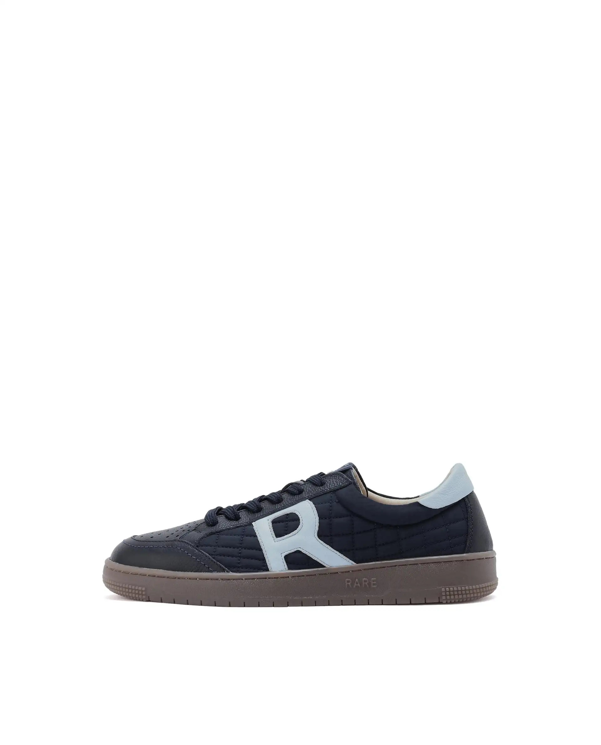 Rare Rabbit Men Quilt Navy Parachute Fabric With Milled Leather Low-Top Lace Up Quilted Sneaker Shoes - Image 9