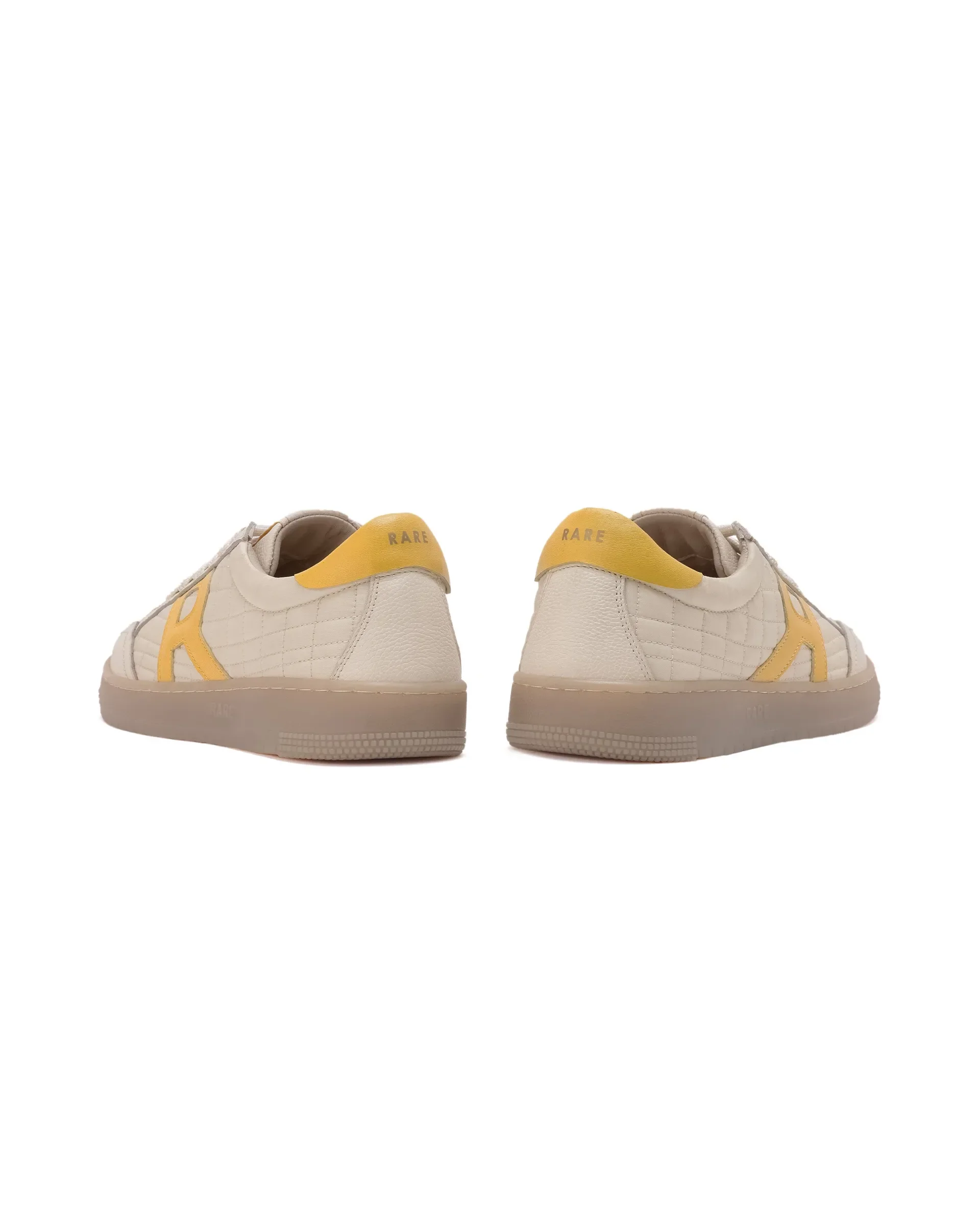 Rare Rabbit Men Quilt Yellow Parachute Fabric With Milled Leather Low-Top Lace Up Quilted Sneaker Shoes Shoes - Image 5
