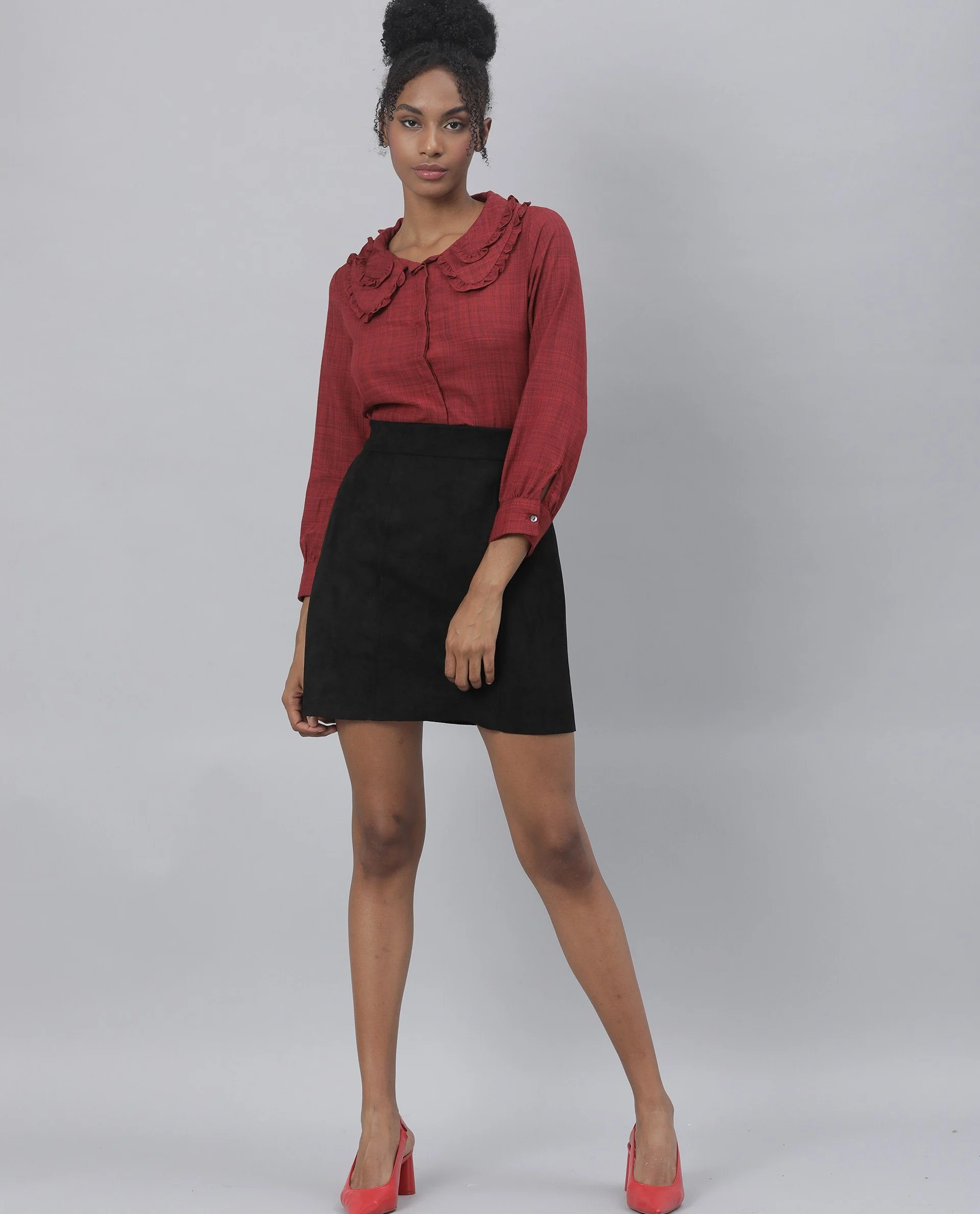 Rareism Women Quote Black Skirt Solid - Image 9