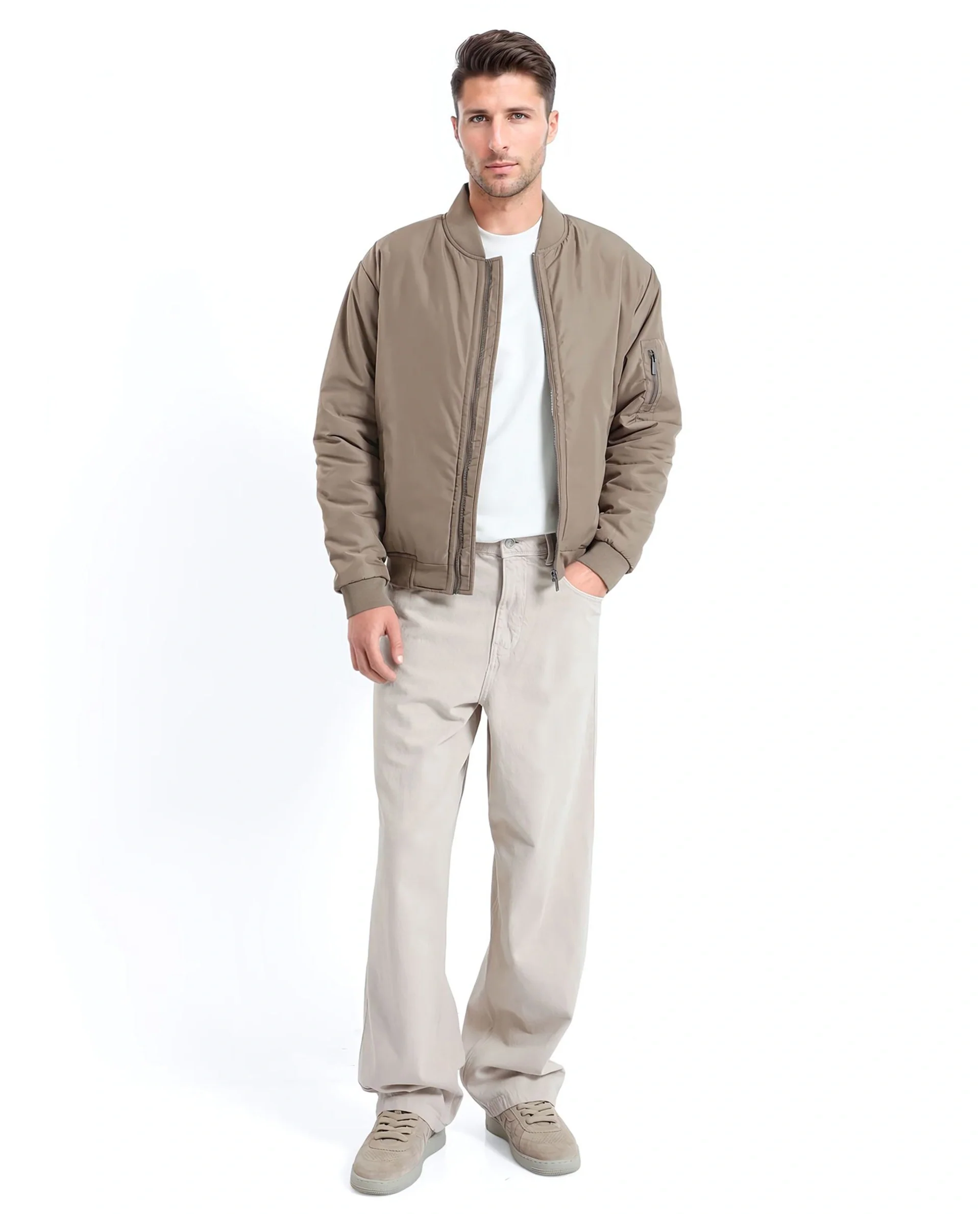 Rare Rabbit Men's Quoto Brown Polyester Plain Regular Fit Full Sleeve Ribbed Collar Jacket - Image 5