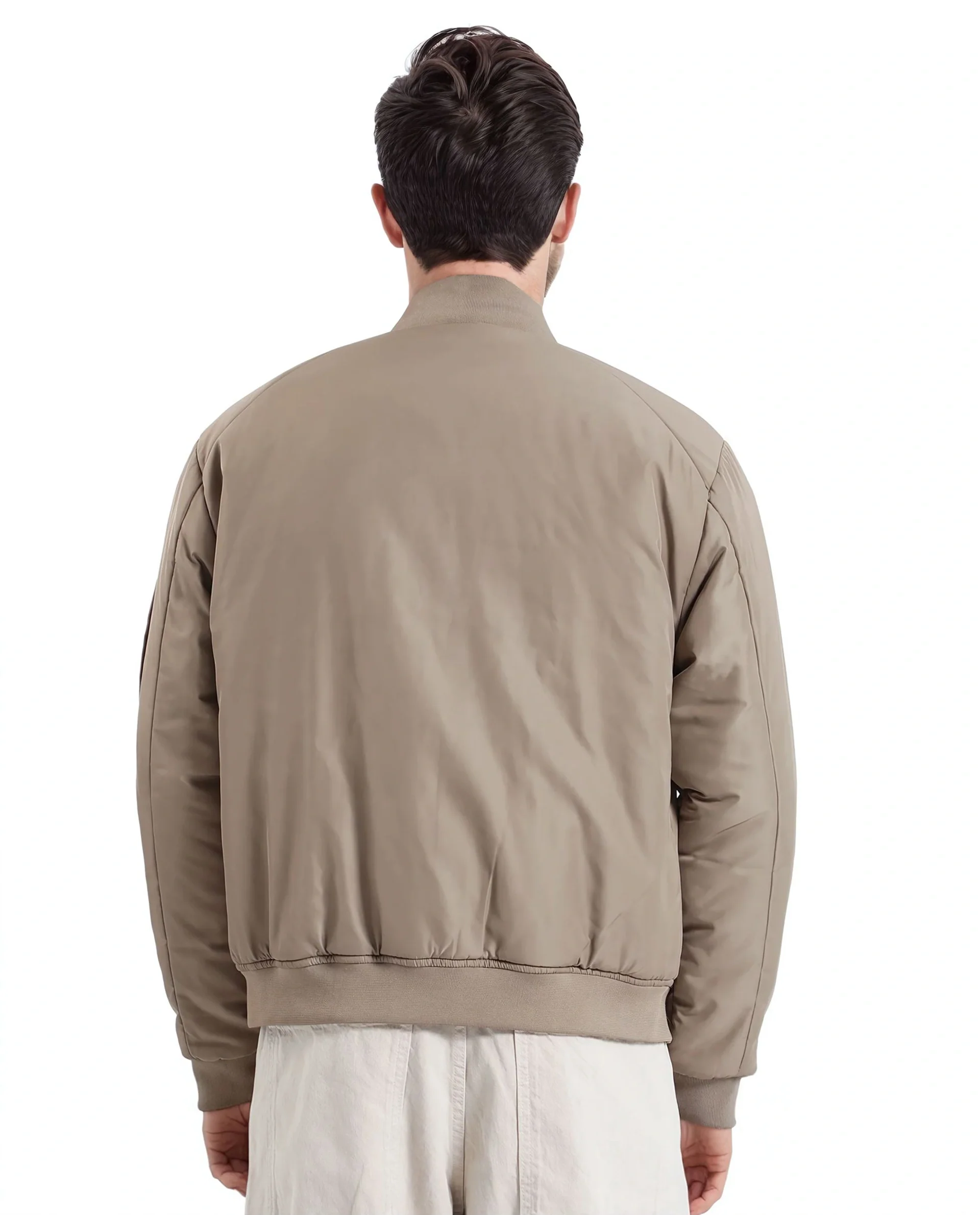 Rare Rabbit Men's Quoto Brown Polyester Plain Regular Fit Full Sleeve Ribbed Collar Jacket - Image 7