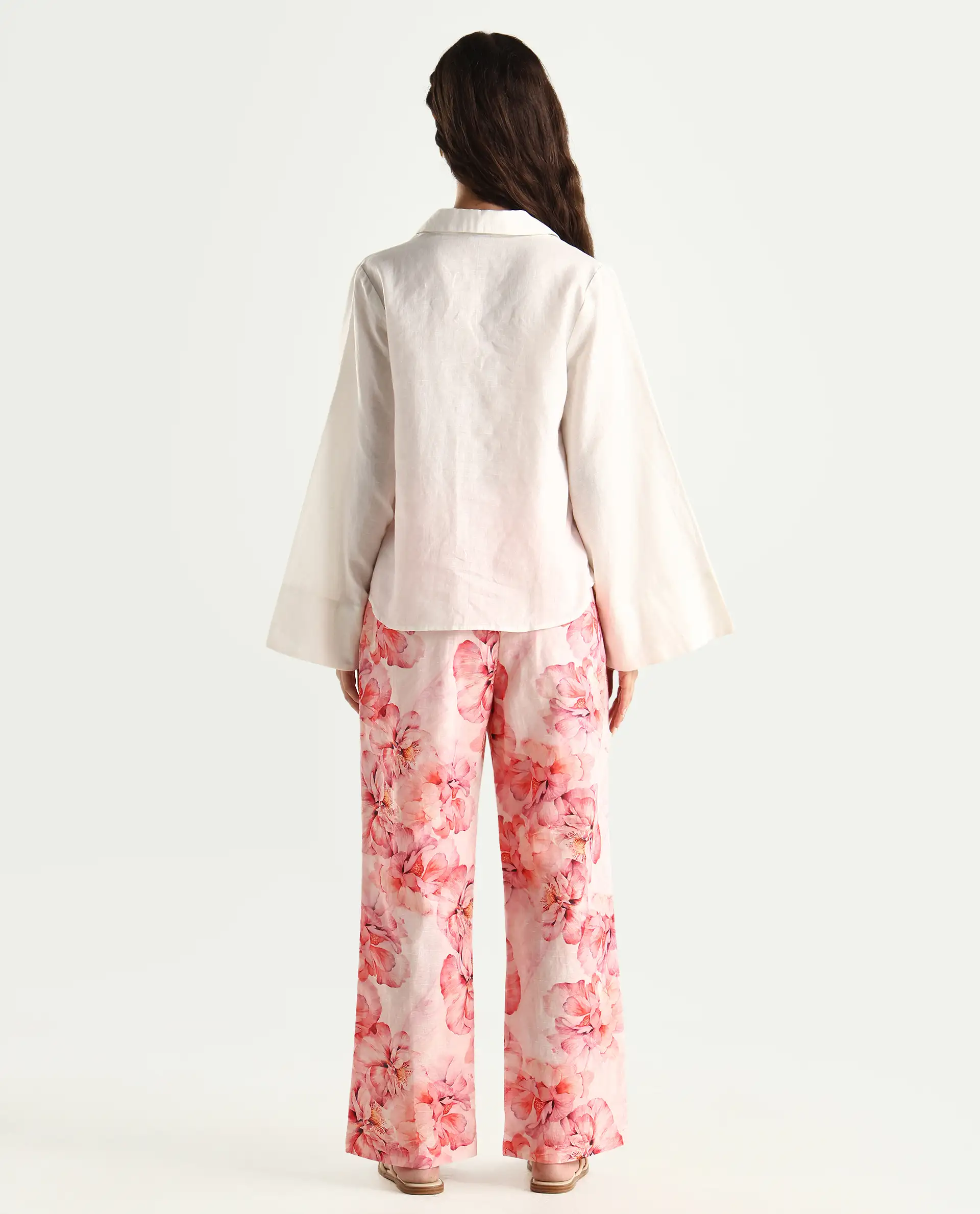Rareism Women's Quzal Pink Cotton Blend Floral Print Ankle Length Straight Fit Trouser - Image 7