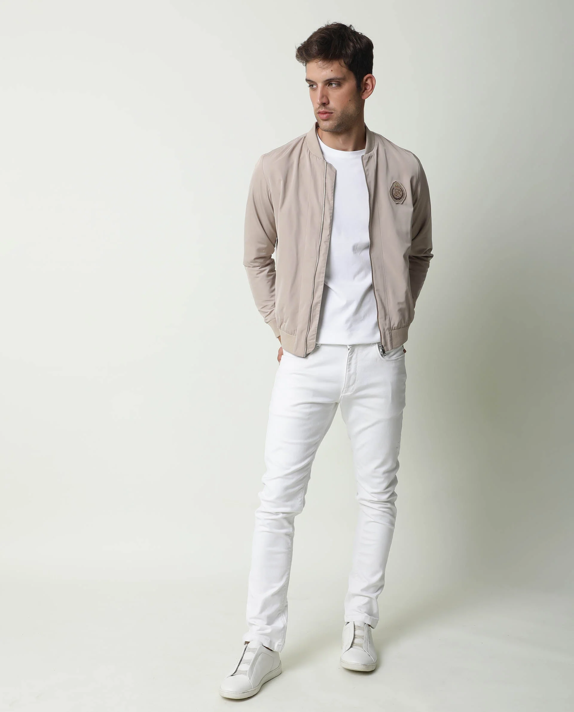 Rare Rabbit Men's Raban Beige Polyester Plain Regular Fit Full Sleeve Mandarin Collar Jacket - Image 4