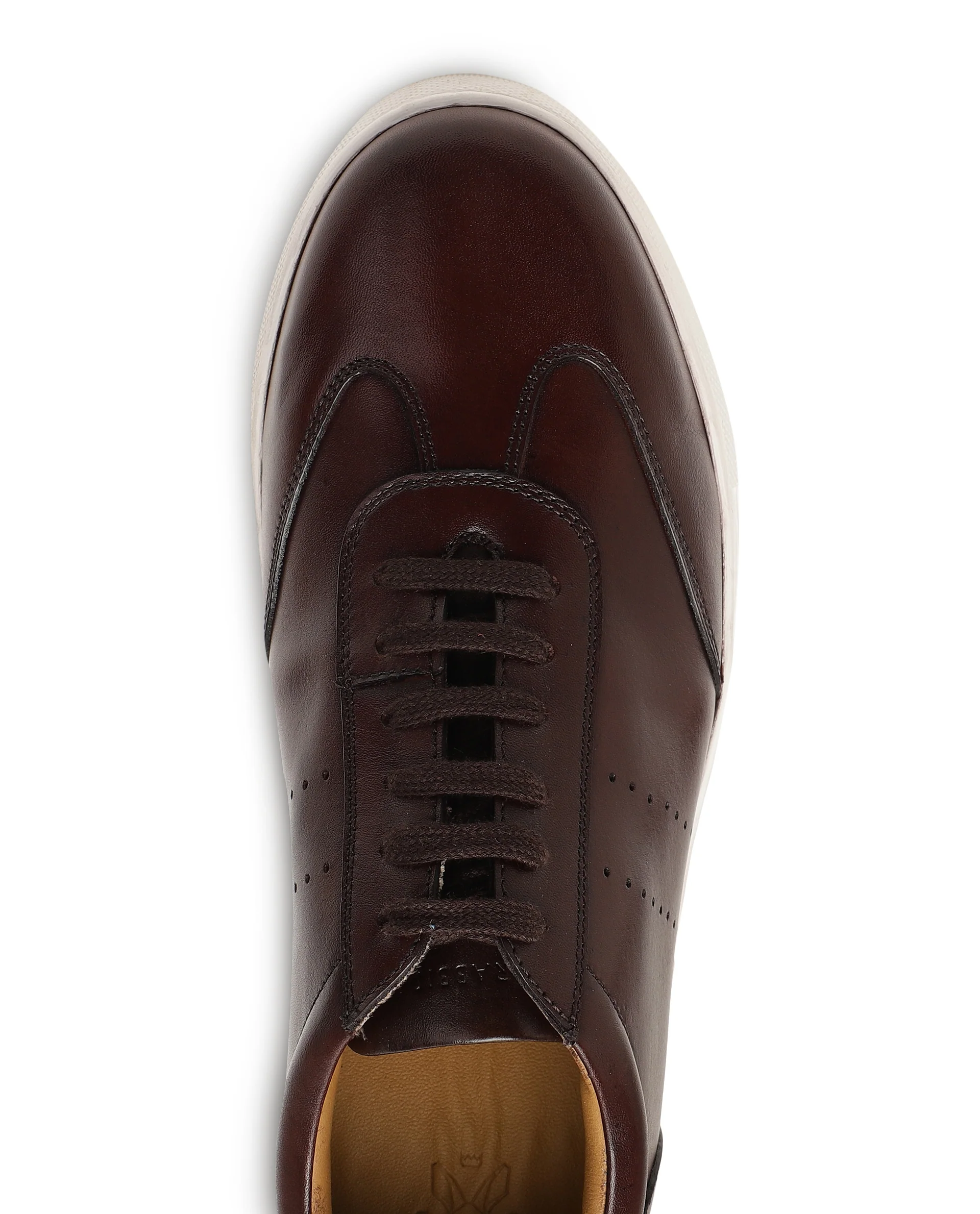 Rare Rabbit Men's Sterre 1 Brown Classic Oxford Styled Low-Top Sneakers Shoes - Image 2