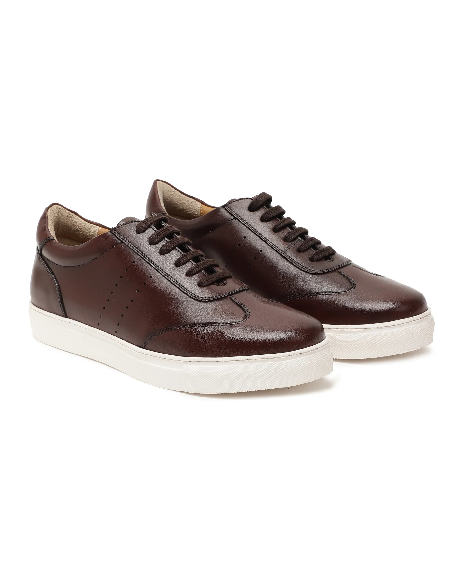 Rare Rabbit Men's Sterre 1 Brown Classic Oxford Styled Low-Top Sneakers Shoes - Image 3