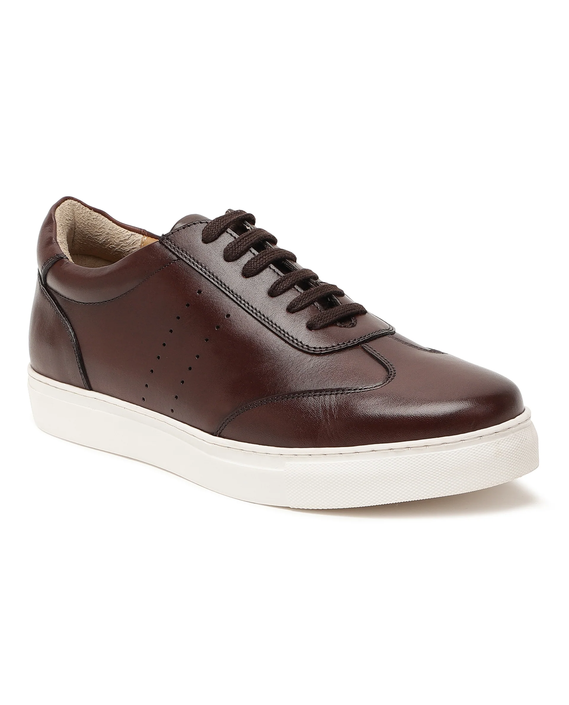 Rare Rabbit Men's Sterre 1 Brown Classic Oxford Styled Low-Top Sneakers Shoes - Image 4
