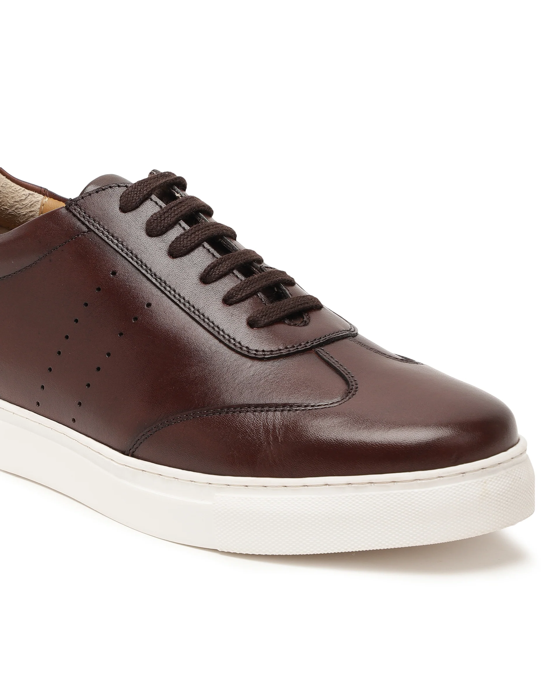 Rare Rabbit Men's Sterre 1 Brown Classic Oxford Styled Low-Top Sneakers Shoes - Image 6