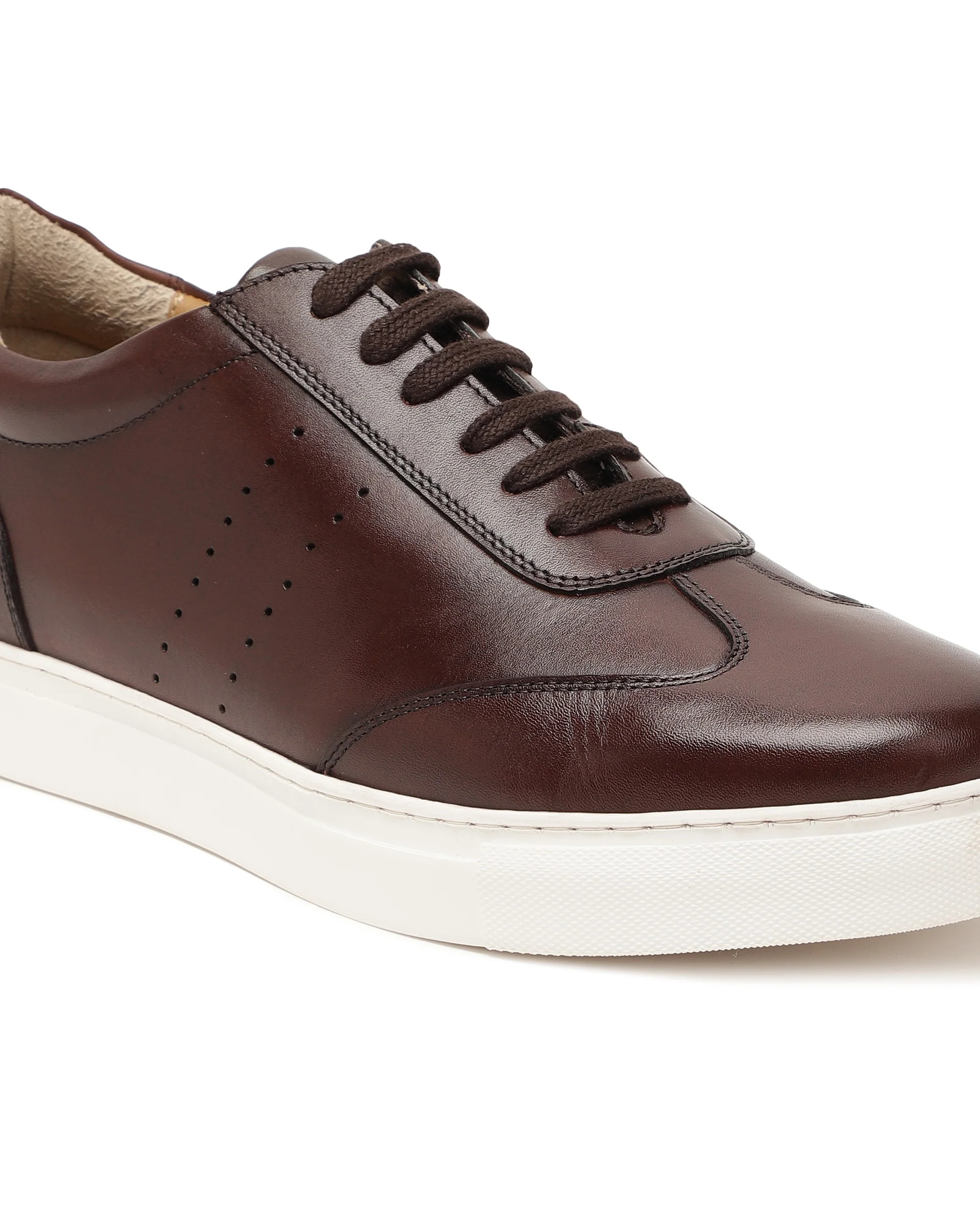 Rare Rabbit Men's Sterre 1 Brown Classic Oxford Styled Low-Top Sneakers Shoes - Image 7