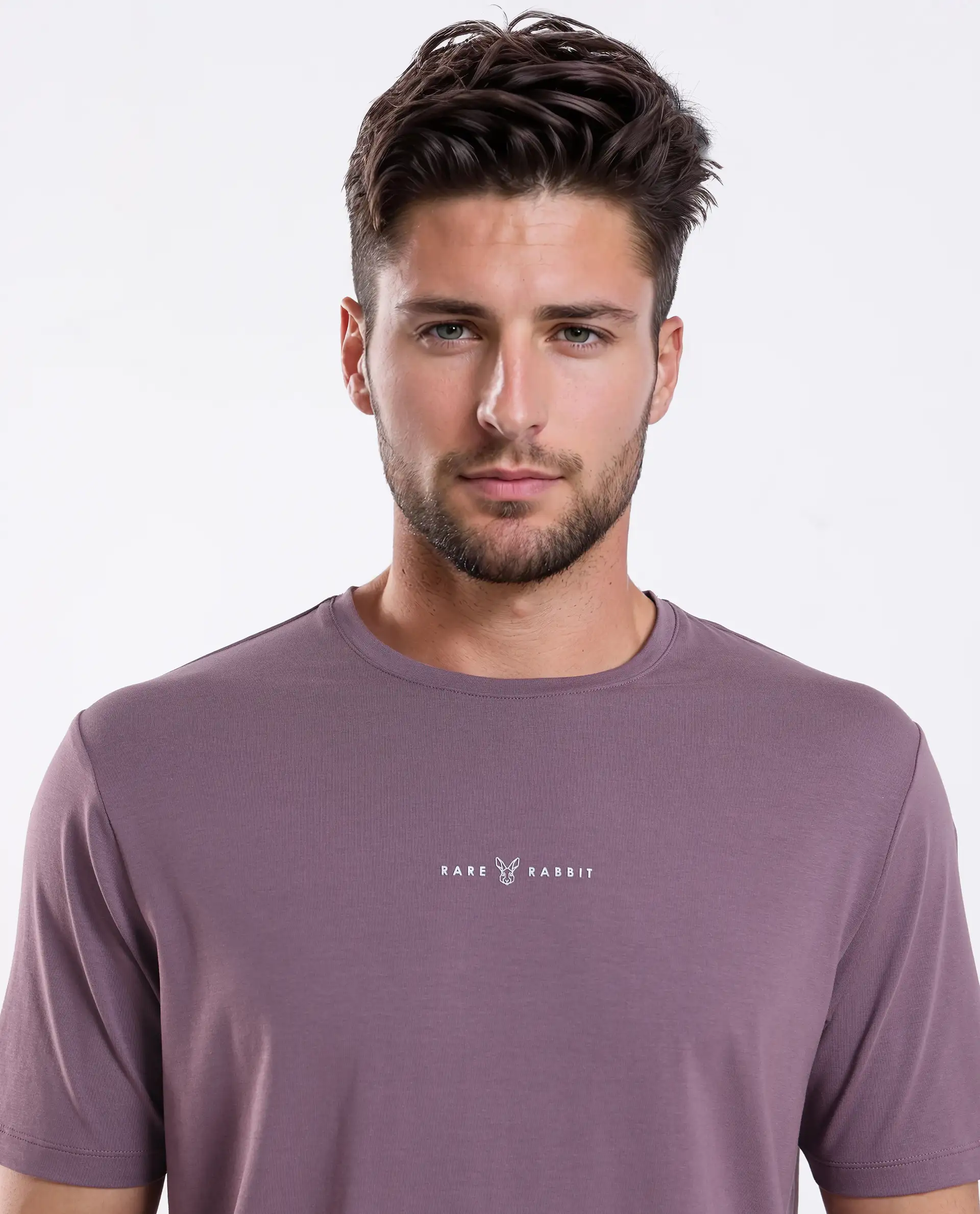Rare Rabbit Men's Rabbit-25 Dusky Purple Cotton Blend Graphic Print Regular Fit Half Sleeve Crew Neck T-Shirt - Image 6