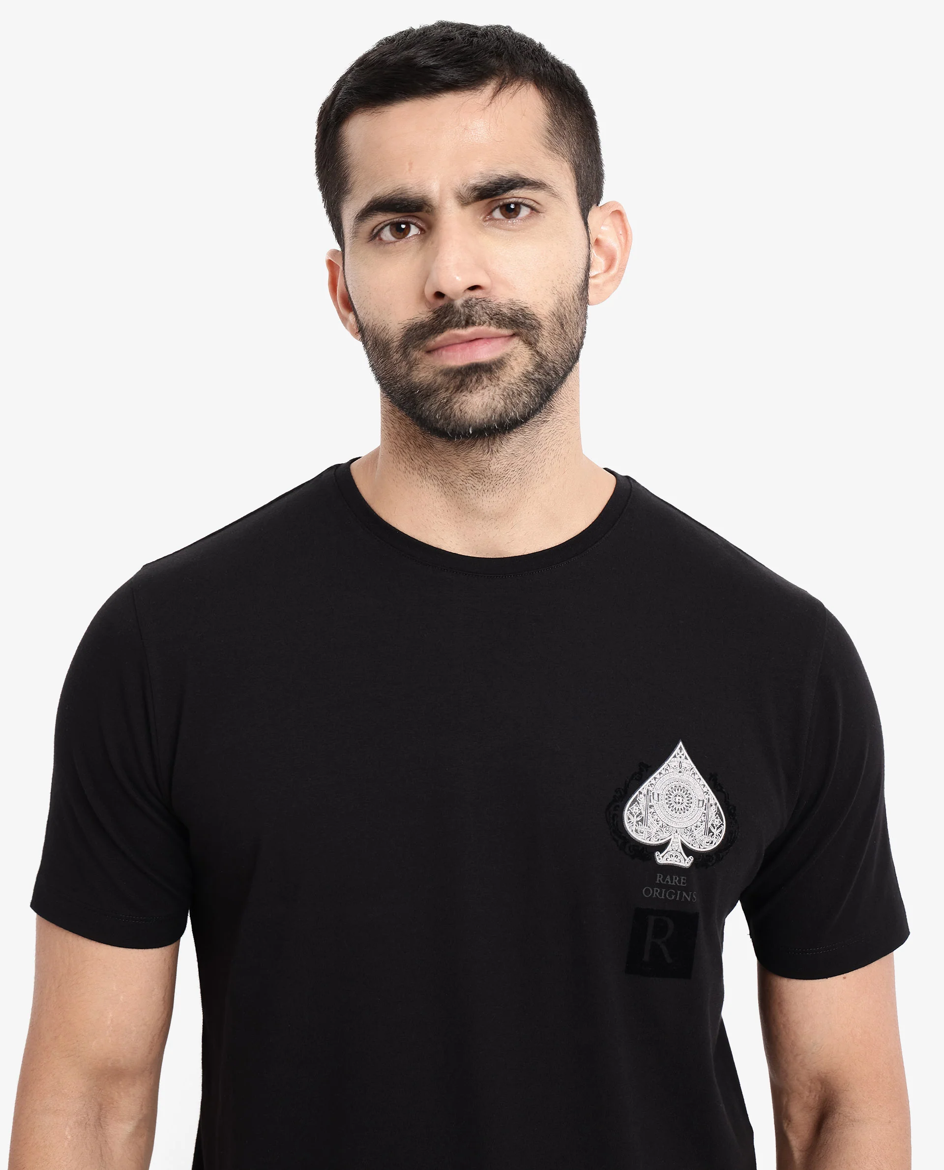 Rare Rabbit Men's Rabo Black Cotton Graphic Print Regular Fit Half Sleeve Crew Neck T-Shirt - Image 5