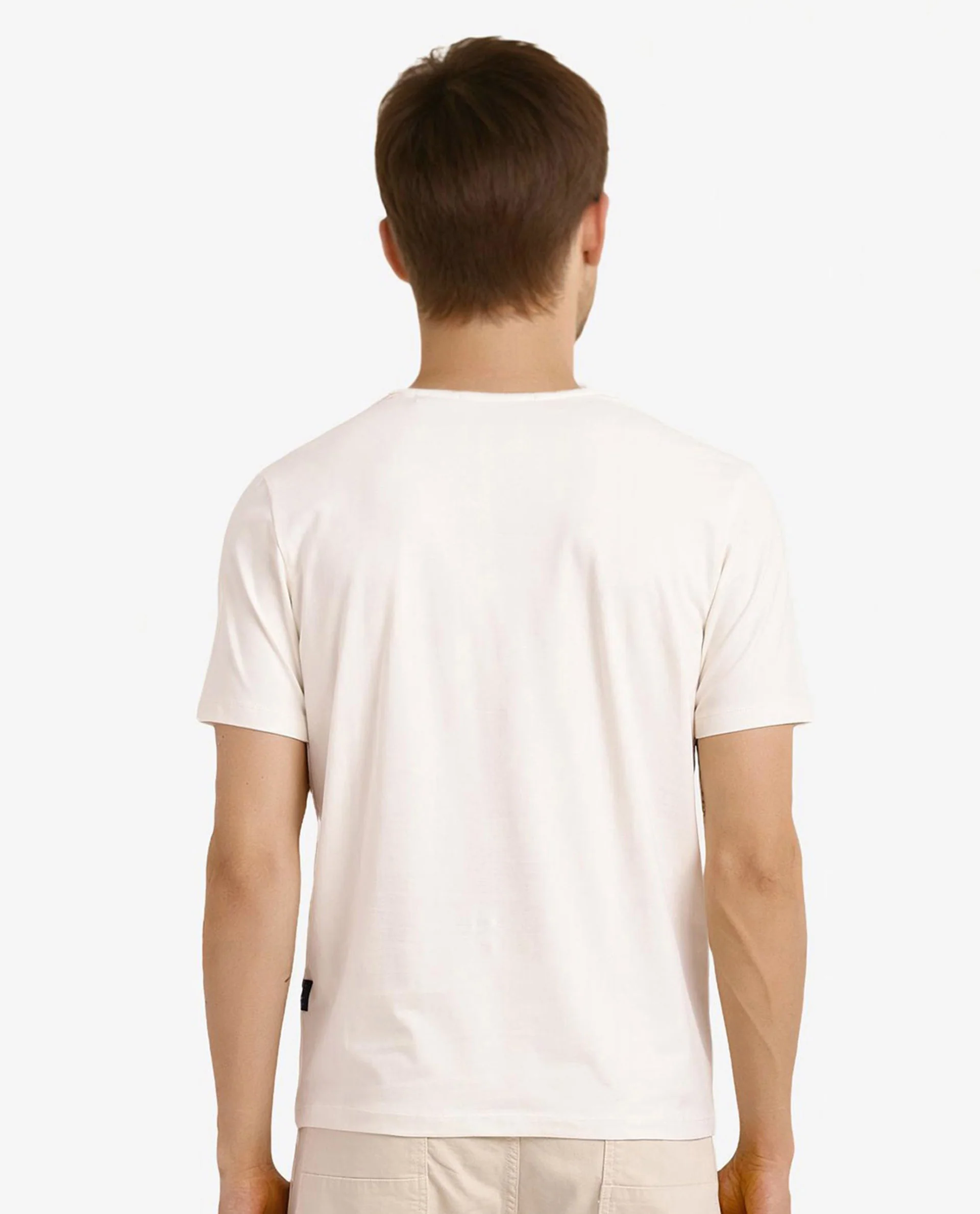 Rare Rabbit Men's Rabo Off White Cotton Graphic Print Regular Fit Half Sleeve Crew Neck T-Shirt - Image 5