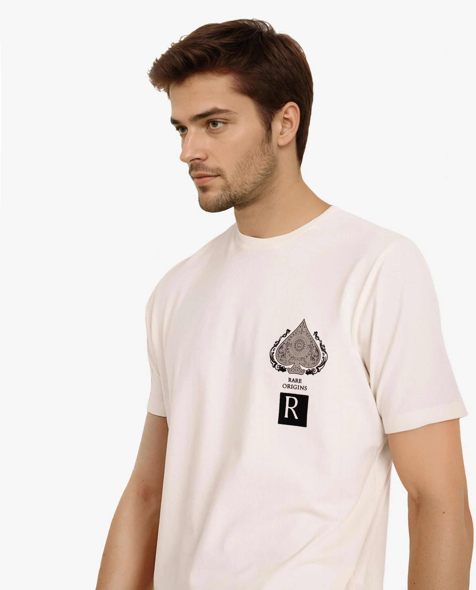 Rare Rabbit Men's Rabo Off White Cotton Graphic Print Regular Fit Half Sleeve Crew Neck T-Shirt - Image 6