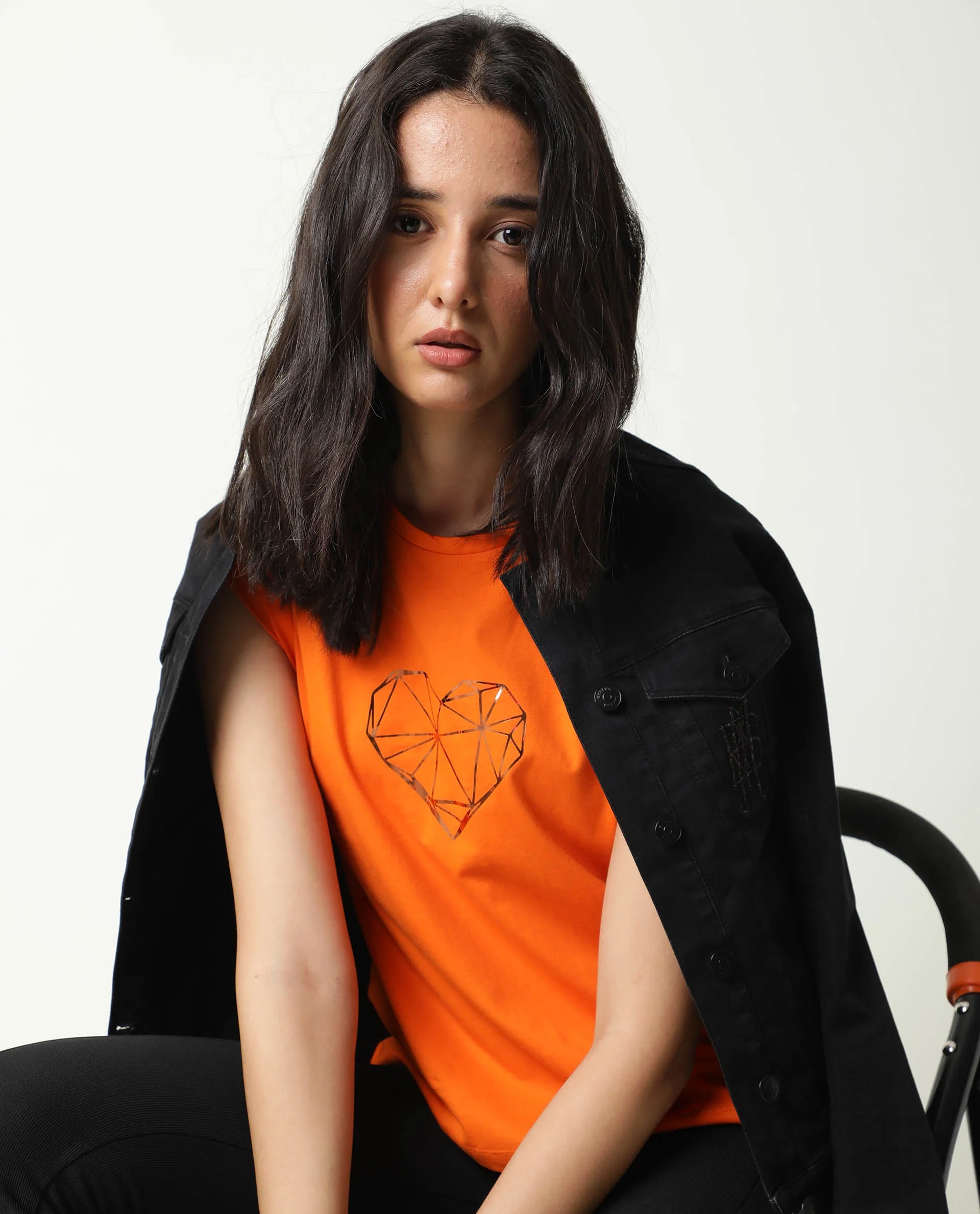 Rareism Women's Race Orange Cotton Crew Neck Graphic Print Regular Fit T-Shirt - Image 10