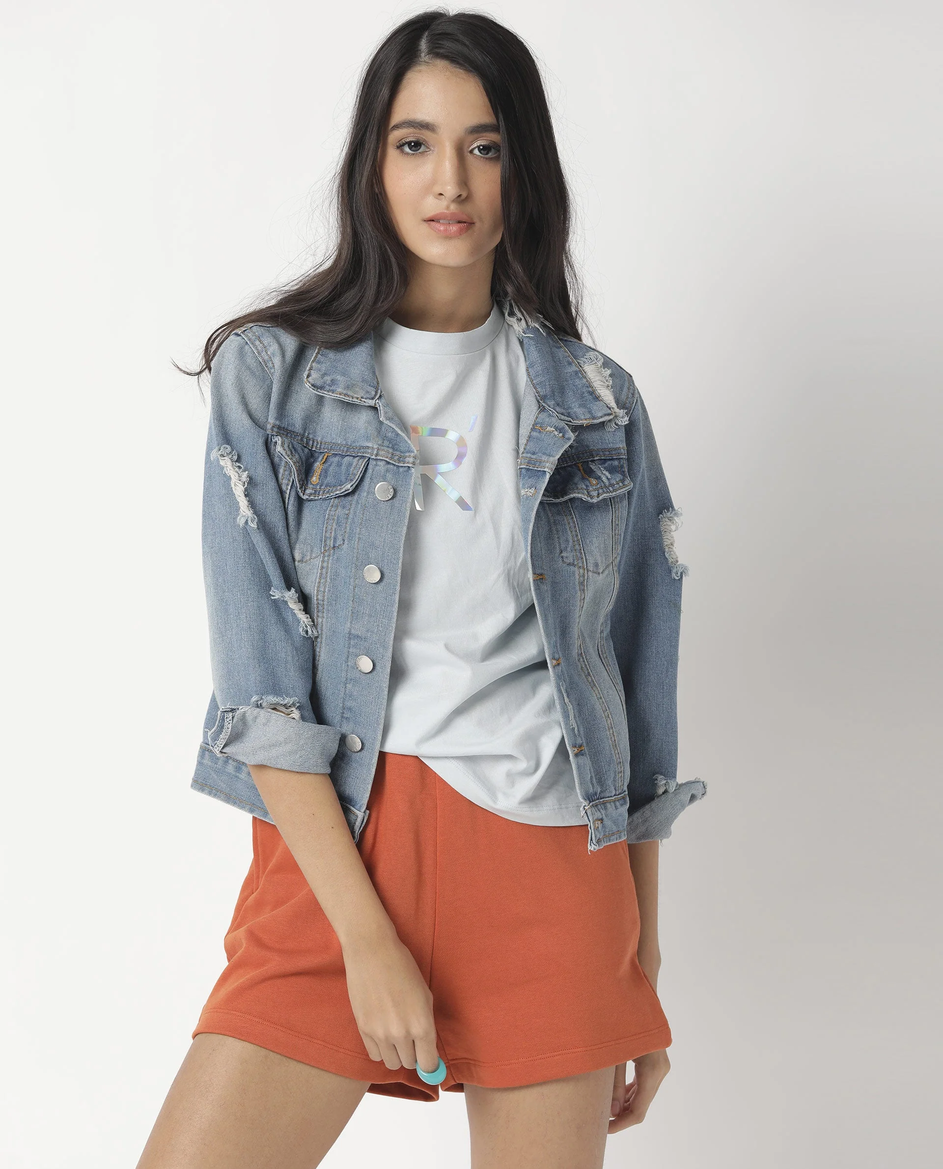 Rareism Women's Rad Blue Cotton Crew Neck Graphic Print Regular Fit T-Shirt - Image 10