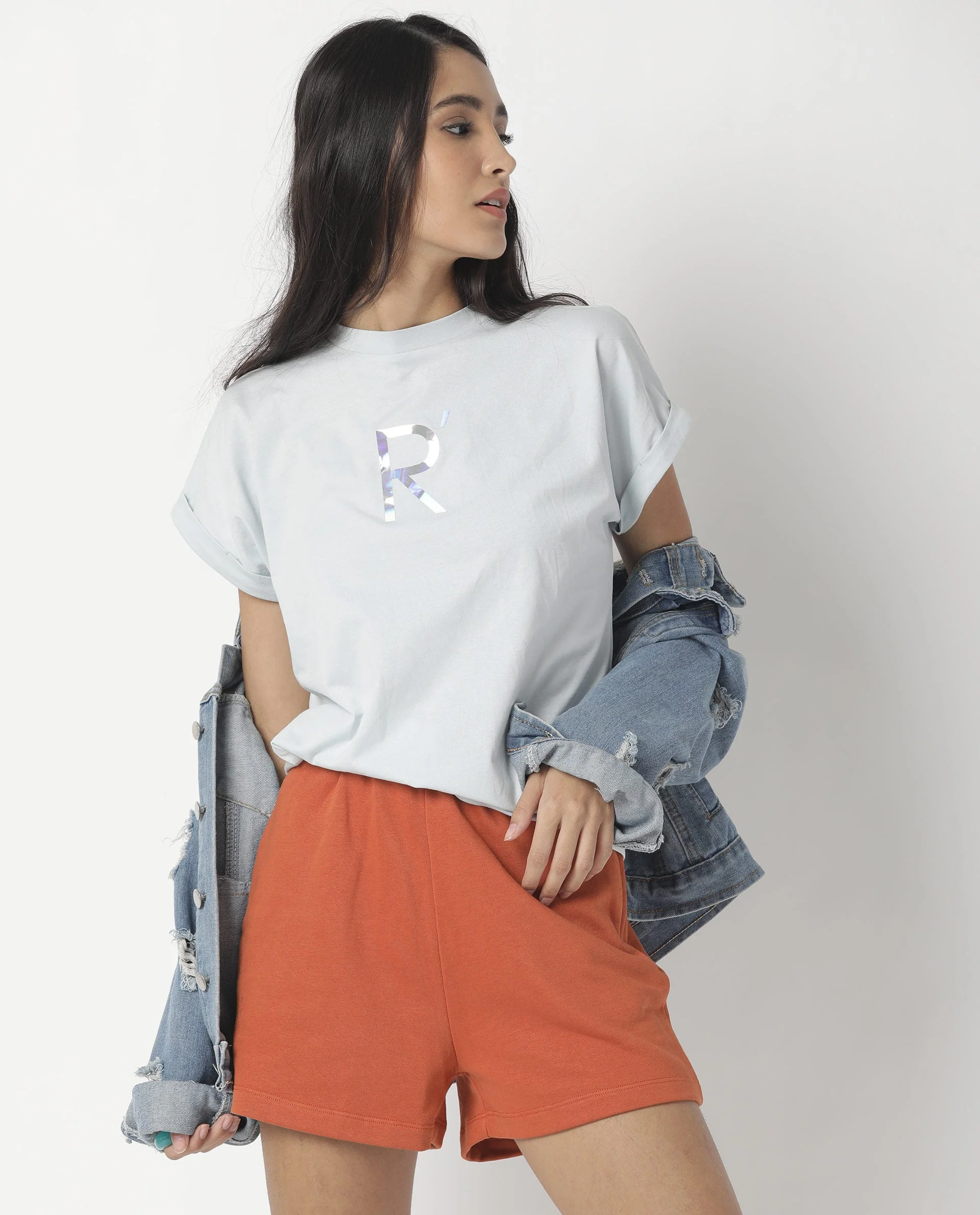 Rareism Women's Rad Blue Cotton Crew Neck Graphic Print Regular Fit T-Shirt - Image 9