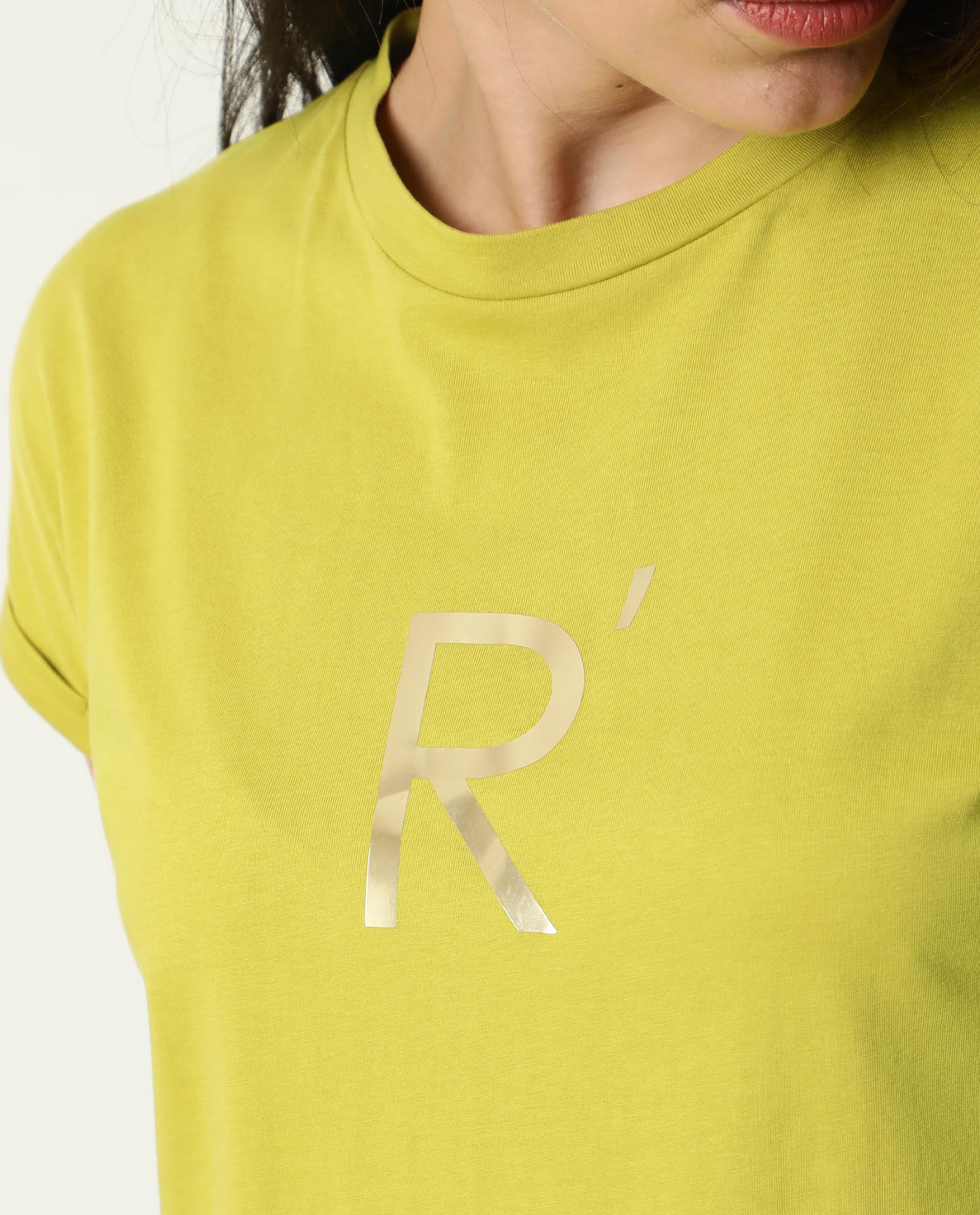 Rareism Women's Rad Green Cotton Crew Neck Graphic Print Regular Fit T-Shirt - Image 3