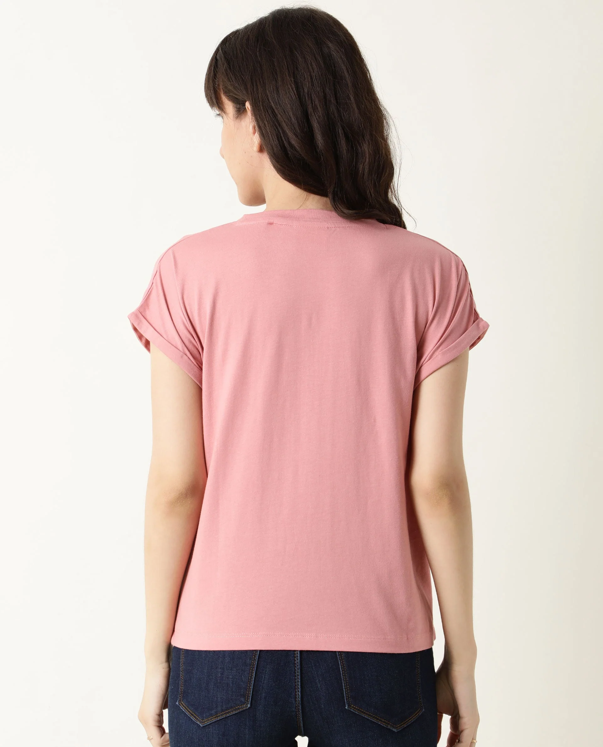 Rareism Women's Rad Pink Cotton Crew Neck Graphic Print Regular Fit T-Shirt - Image 9