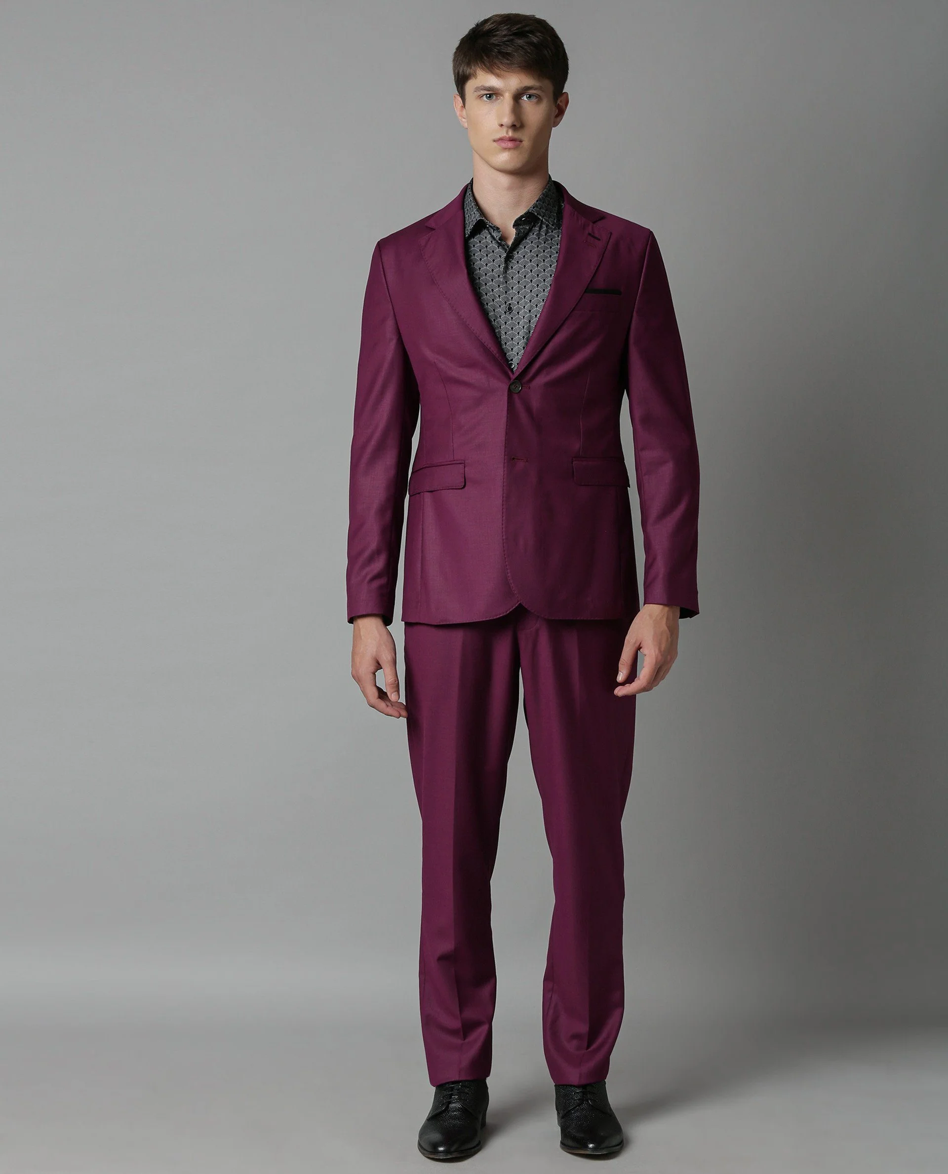 Rare Rabbit Men's Radiant Purple Polyester Tailored Fit Full Sleeve Lapel Neck Blazer - Image 5