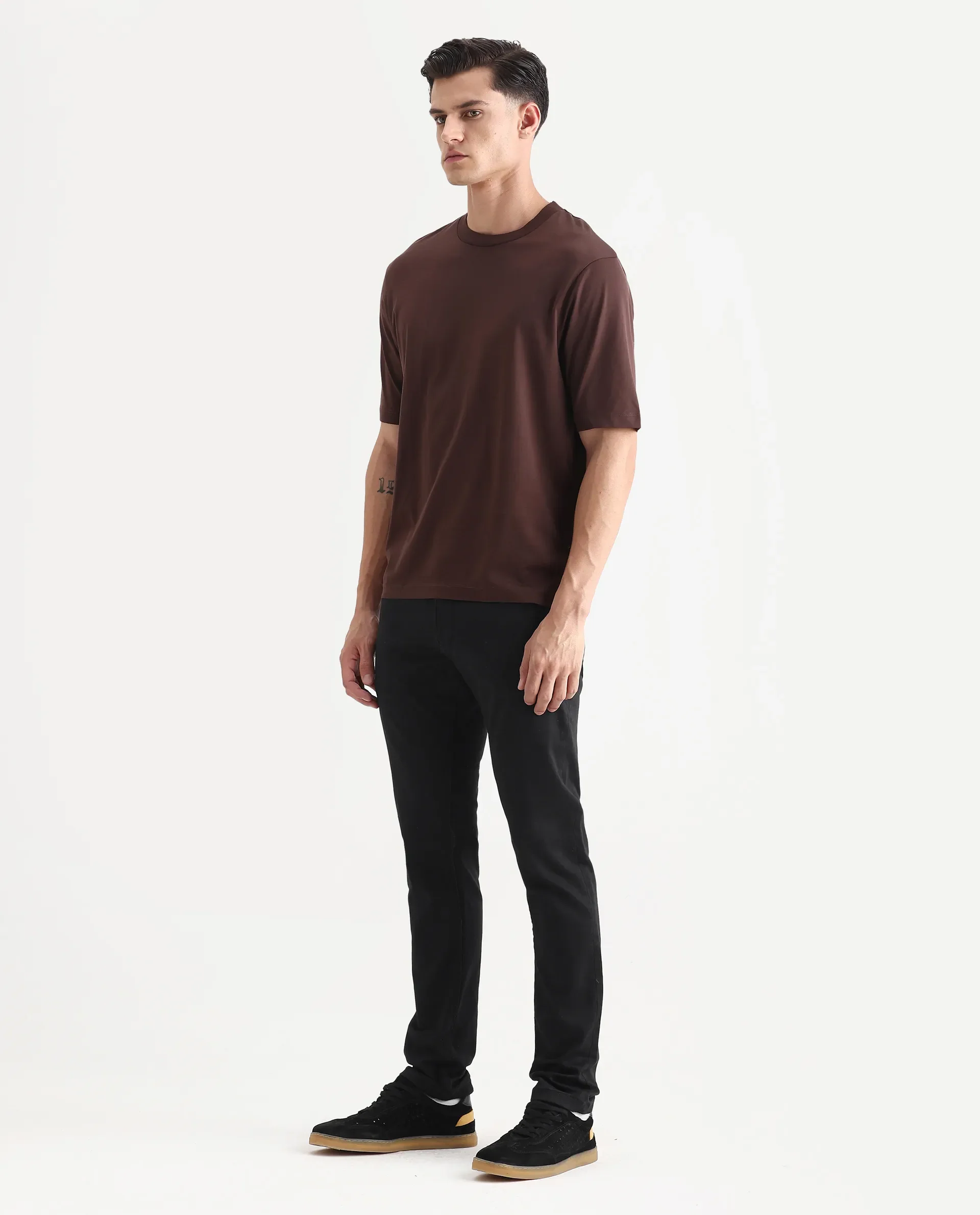 Rare Rabbit Men's Radley Black Cotton Plain Hawk Slim Fit Jeans - Image 4