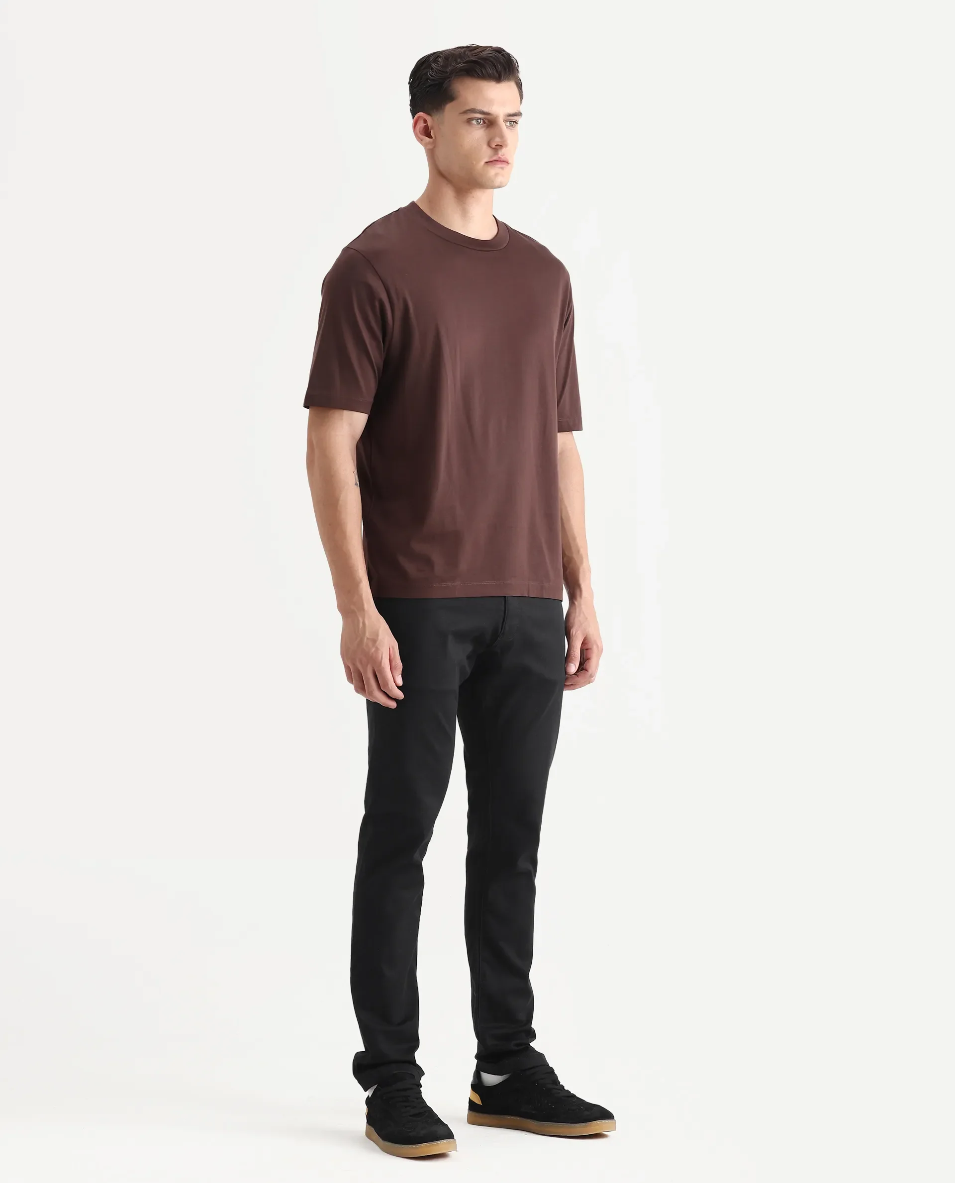Rare Rabbit Men's Radley Black Cotton Plain Hawk Slim Fit Jeans - Image 5