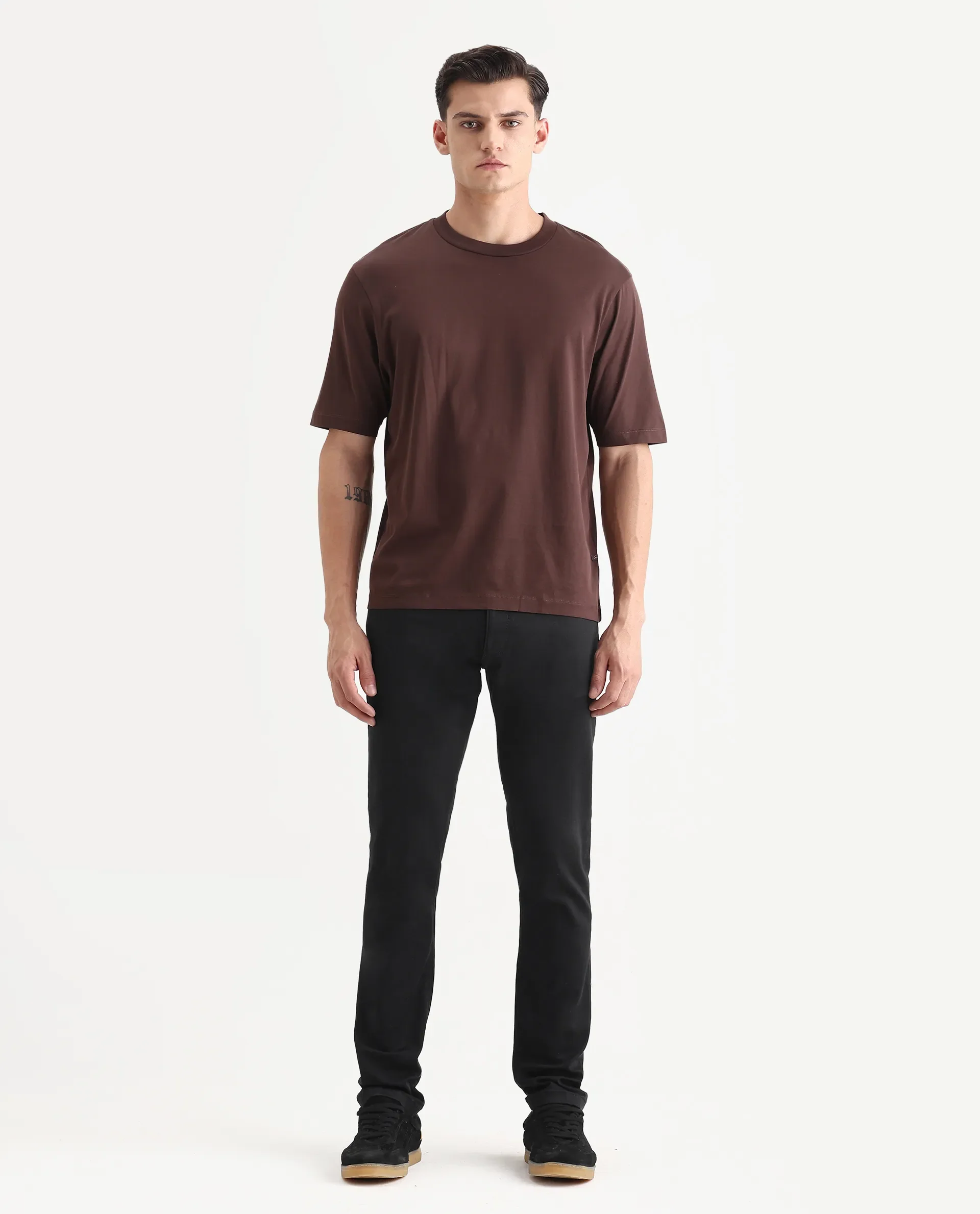 Rare Rabbit Men's Radley Black Cotton Plain Hawk Slim Fit Jeans - Image 7