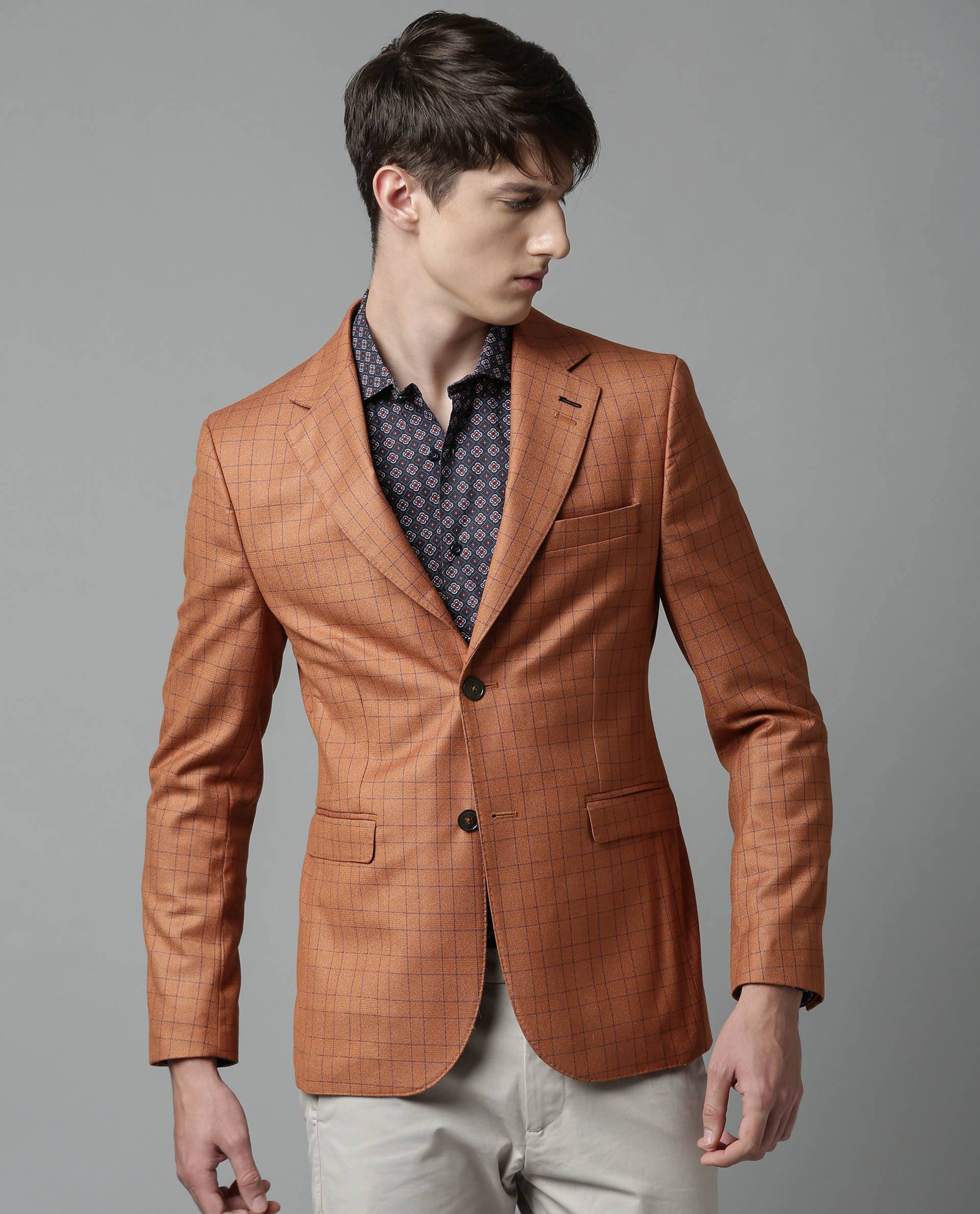 Rare Rabbit Men's Rage Rust Polyester Tailored Fit Full Sleeve Lapel Neck Blazer - Image 5