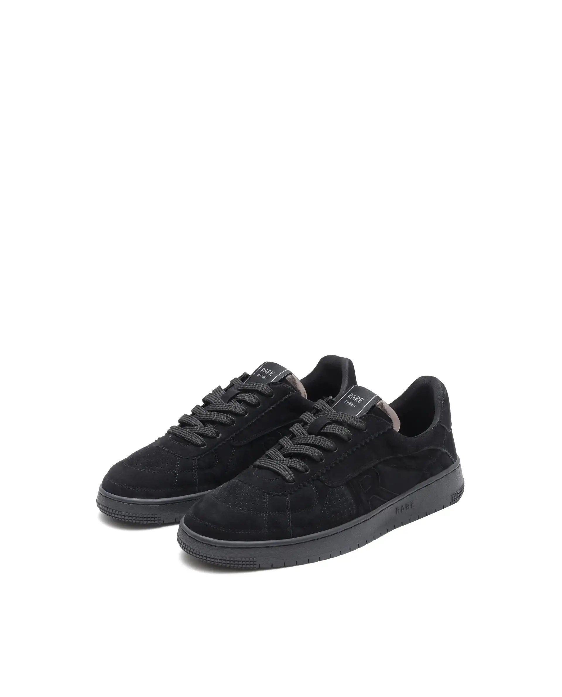 Rare Rabbit Men Ragno Black Genuine Suede Leather Low-Top Lace Up Sneaker Shoes - Image 3
