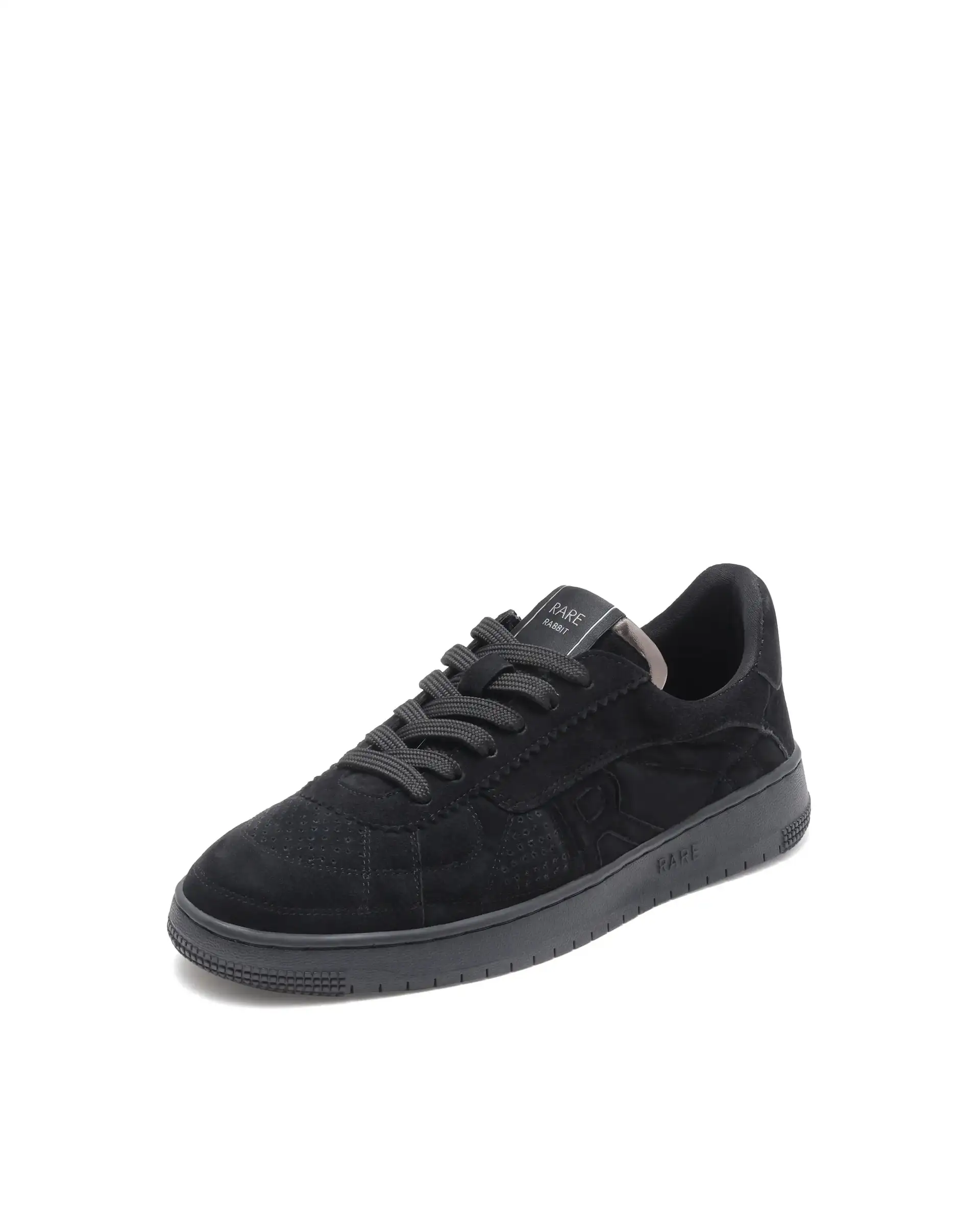 Rare Rabbit Men Ragno Black Genuine Suede Leather Low-Top Lace Up Sneaker Shoes - Image 6