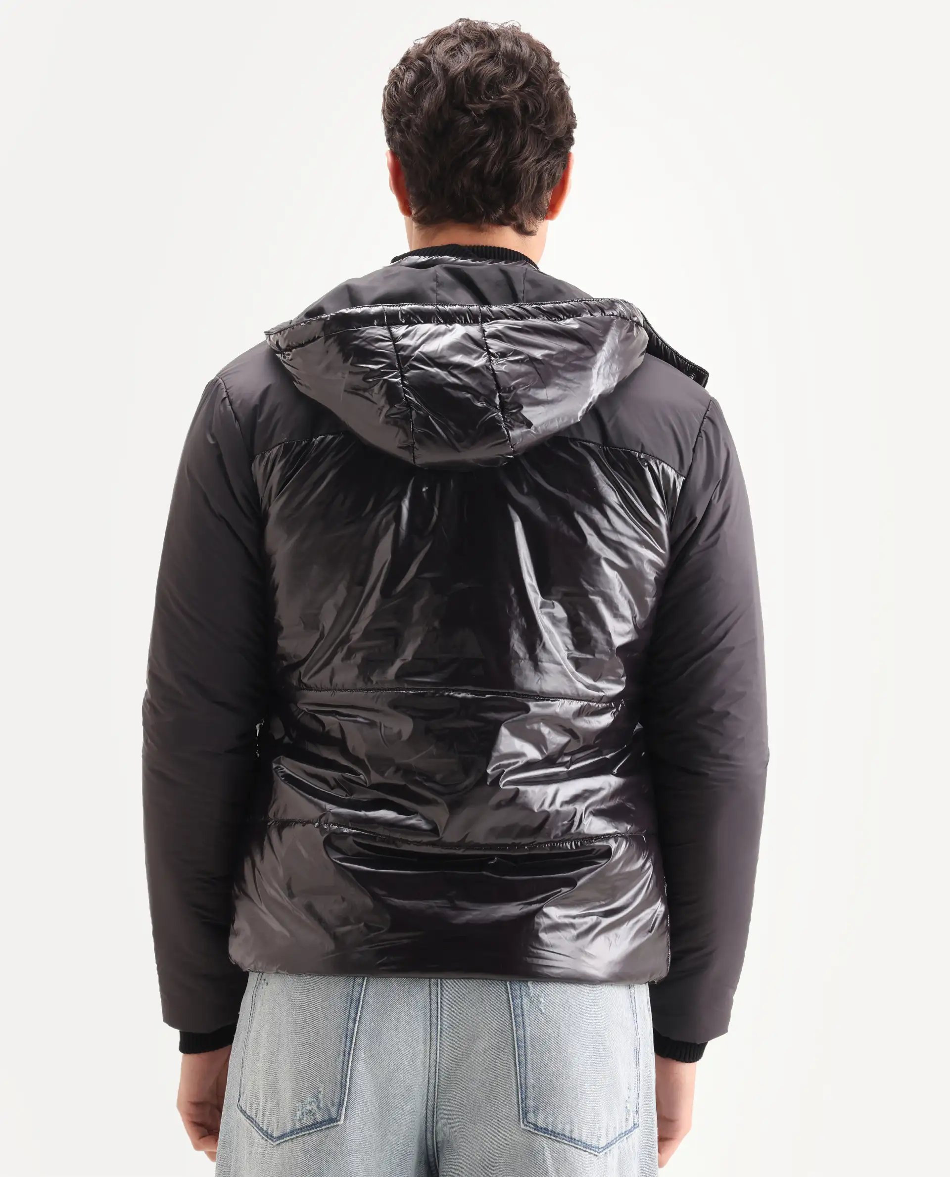 Rare Rabbit Men's Ragon Black Polyester Plain Relaxed Fit Full Sleeve Hooded Jacket - Image 7