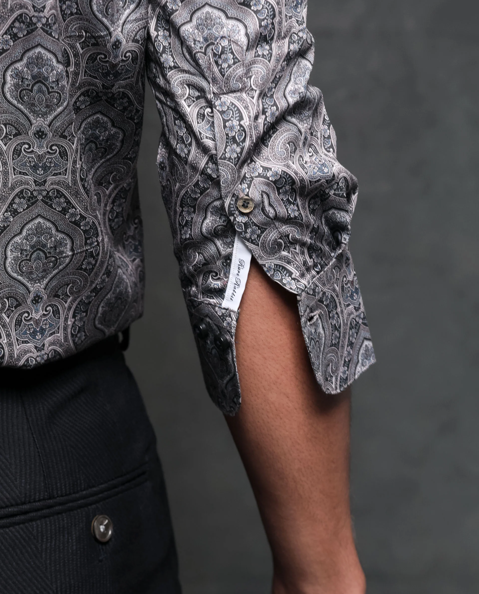 Rare Rabbit Men's Raja Black Cotton Paisley Print Regular Fit Full Sleeve Collared Shirt - Image 5