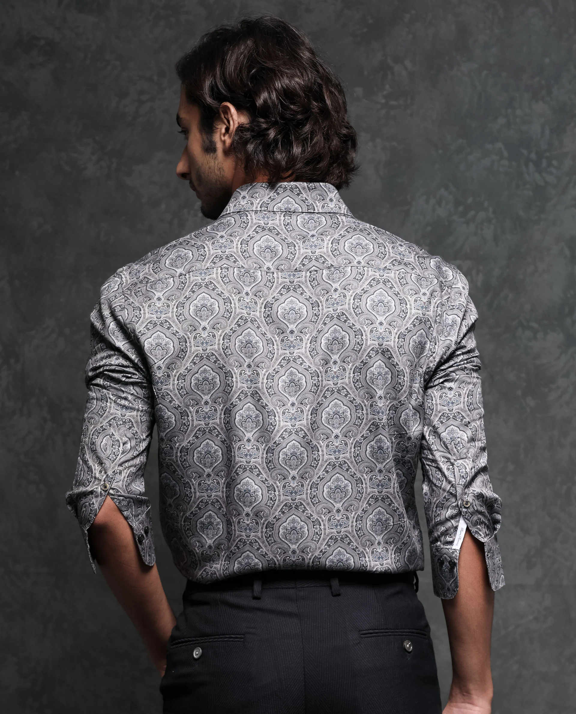 Rare Rabbit Men's Raja Black Cotton Paisley Print Regular Fit Full Sleeve Collared Shirt - Image 9
